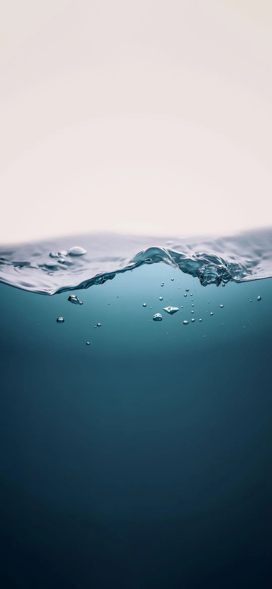 Calm Ocean Wave Minimal Blue and White Aesthetic Wallpaper