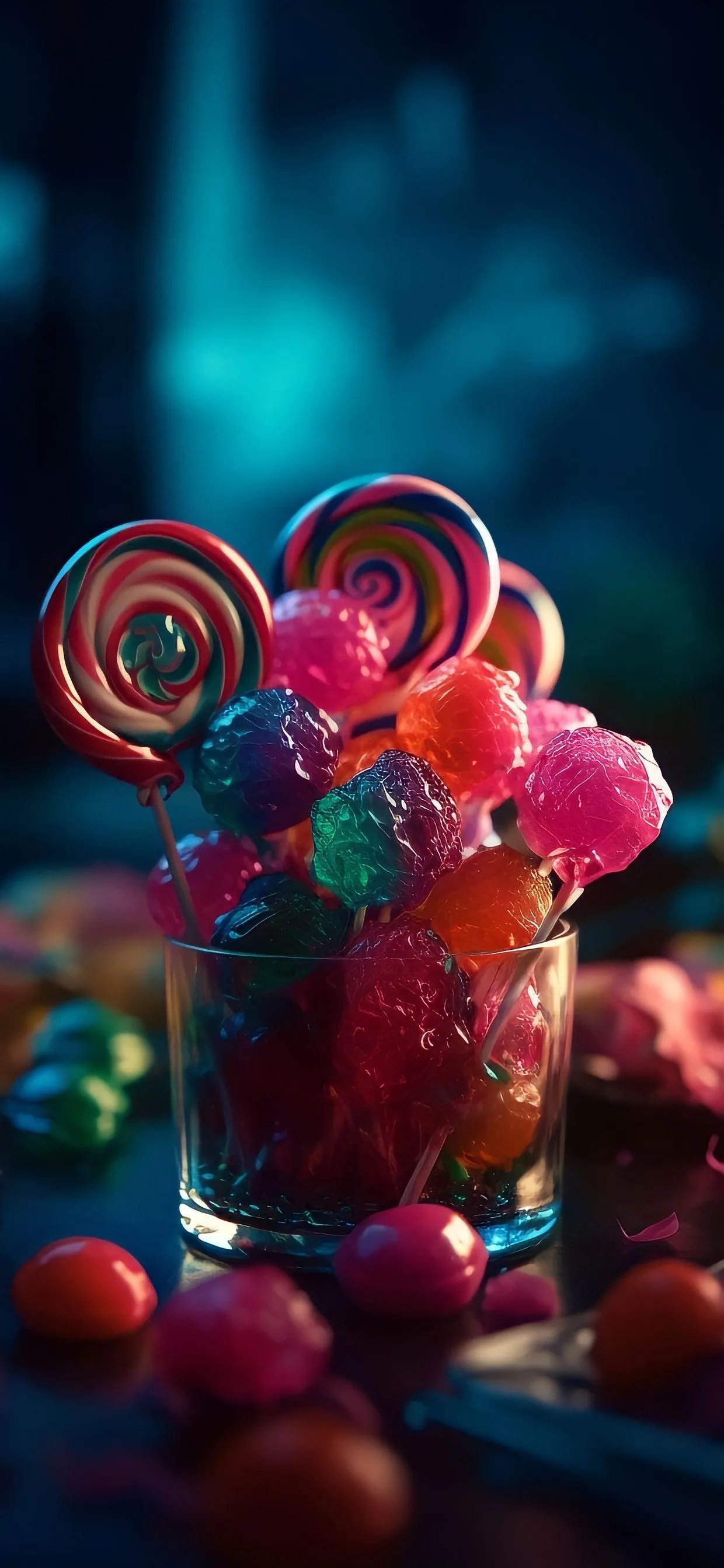 Candy Wonderland with Gumballs and Sweet Treats Wallpaper