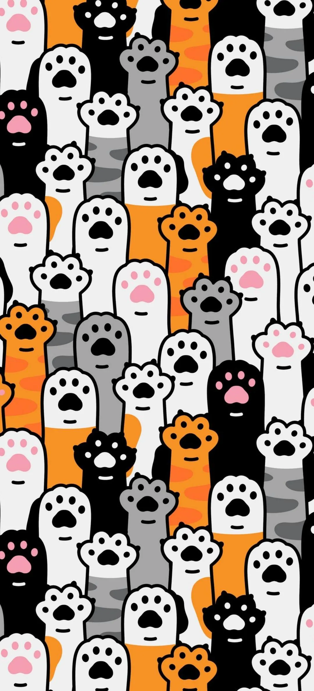 Cartoon Animal Paw Pattern Mobile Wallpaper Fun Creative Style