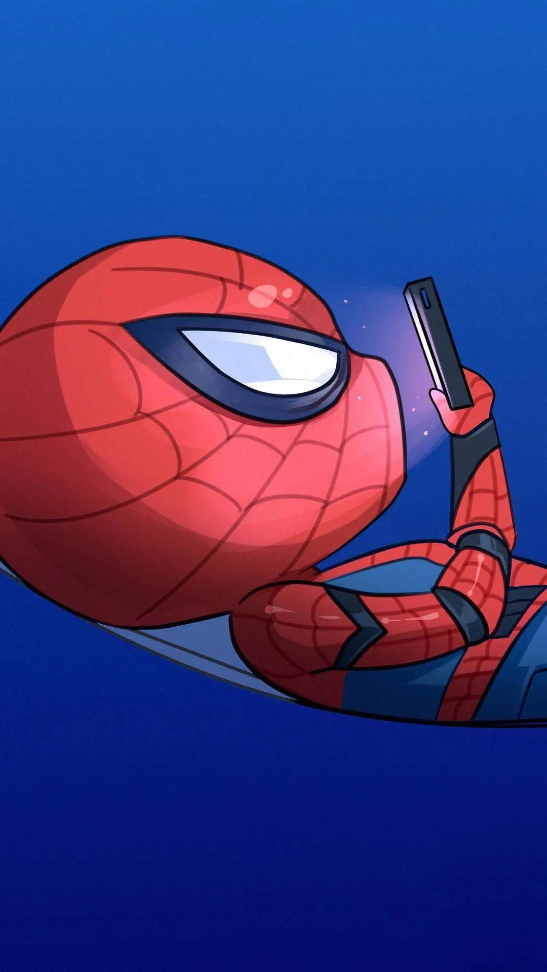 Cartoon Spider Hero Red and Blue Mask Cartoon Mobile Art