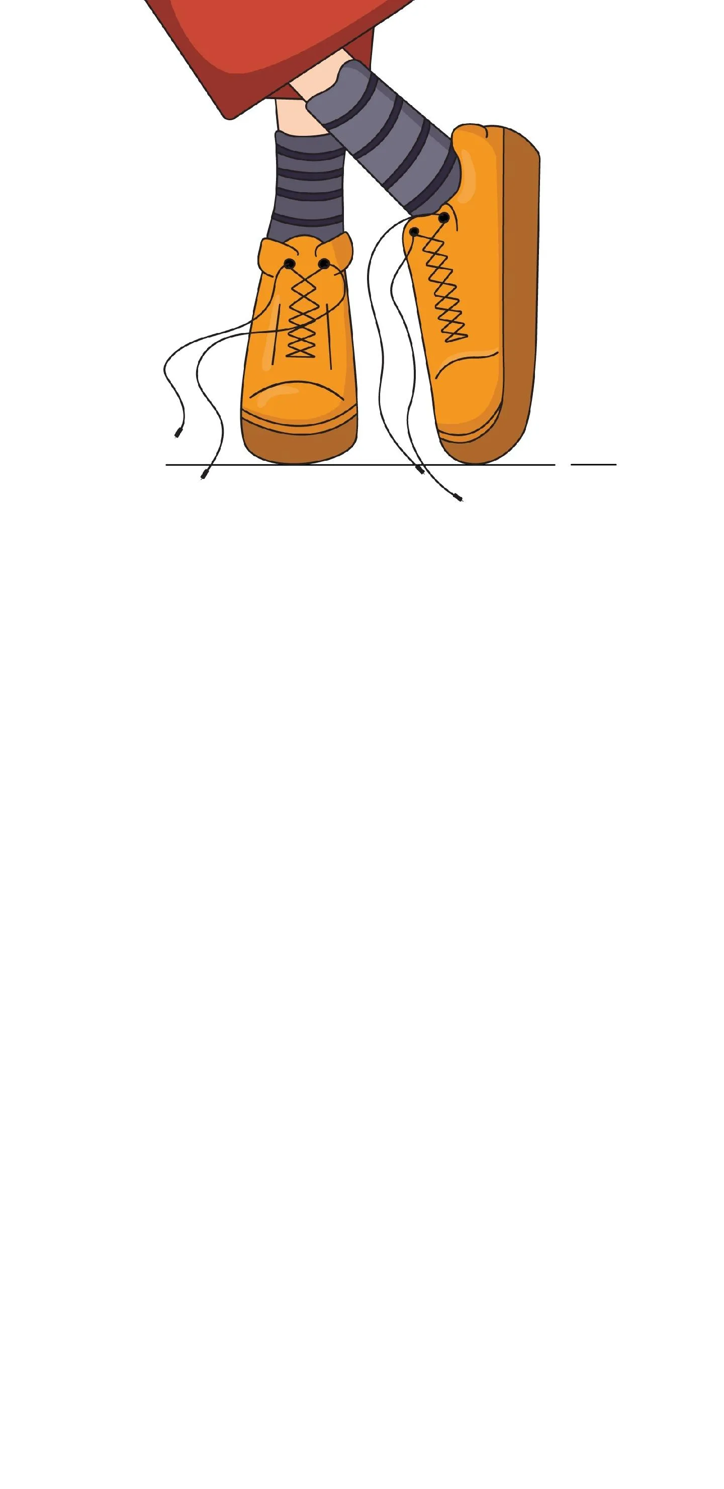 Cartoon Yellow Shoes Minimal Design White Mobile Wallpaper