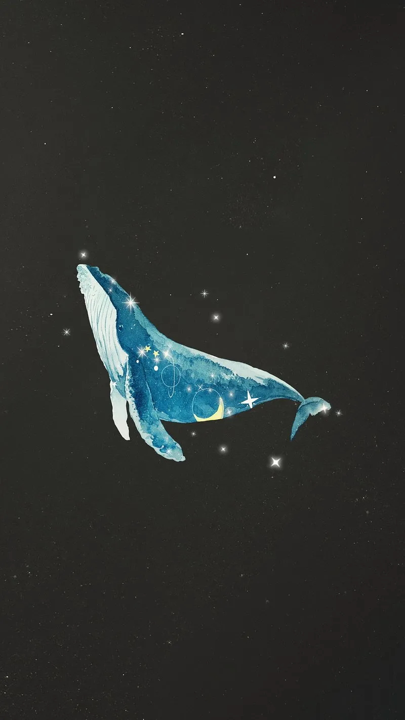 Celestial Whale Journey Through Dreamlike Cosmic Waters