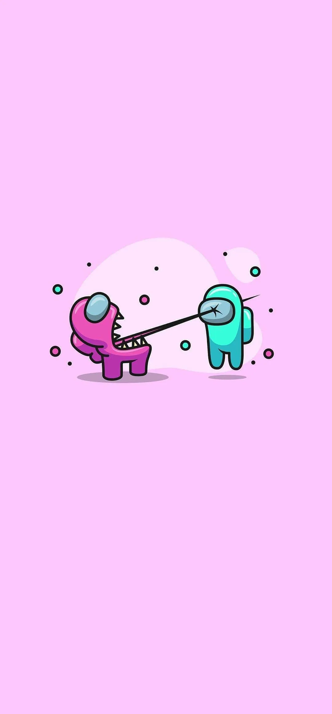 Charming Cute Robot Art on Pink Background Design Wallpaper
