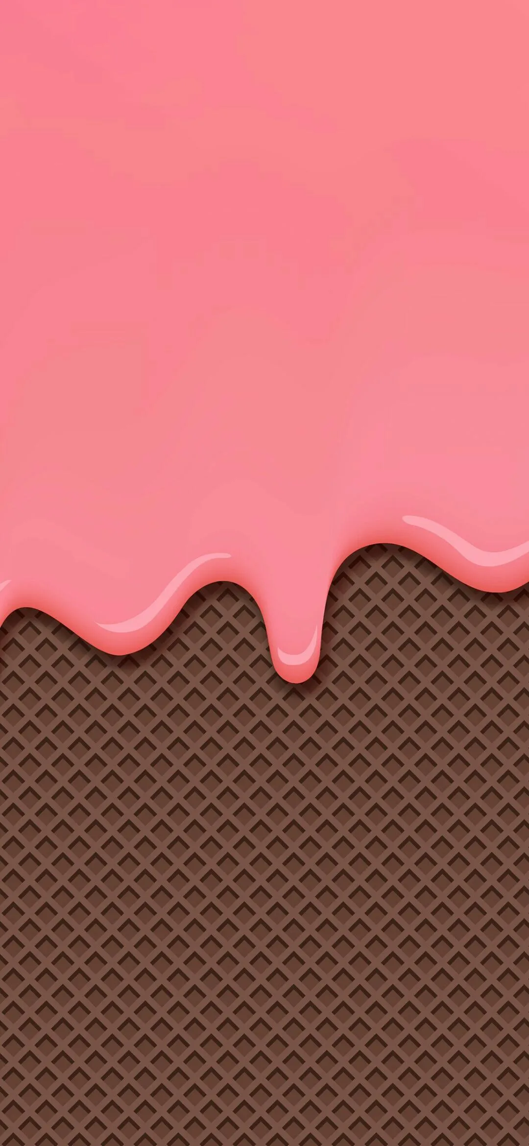 Chocolate Drip Art With Pink Cream Minimal Design Wallpaper