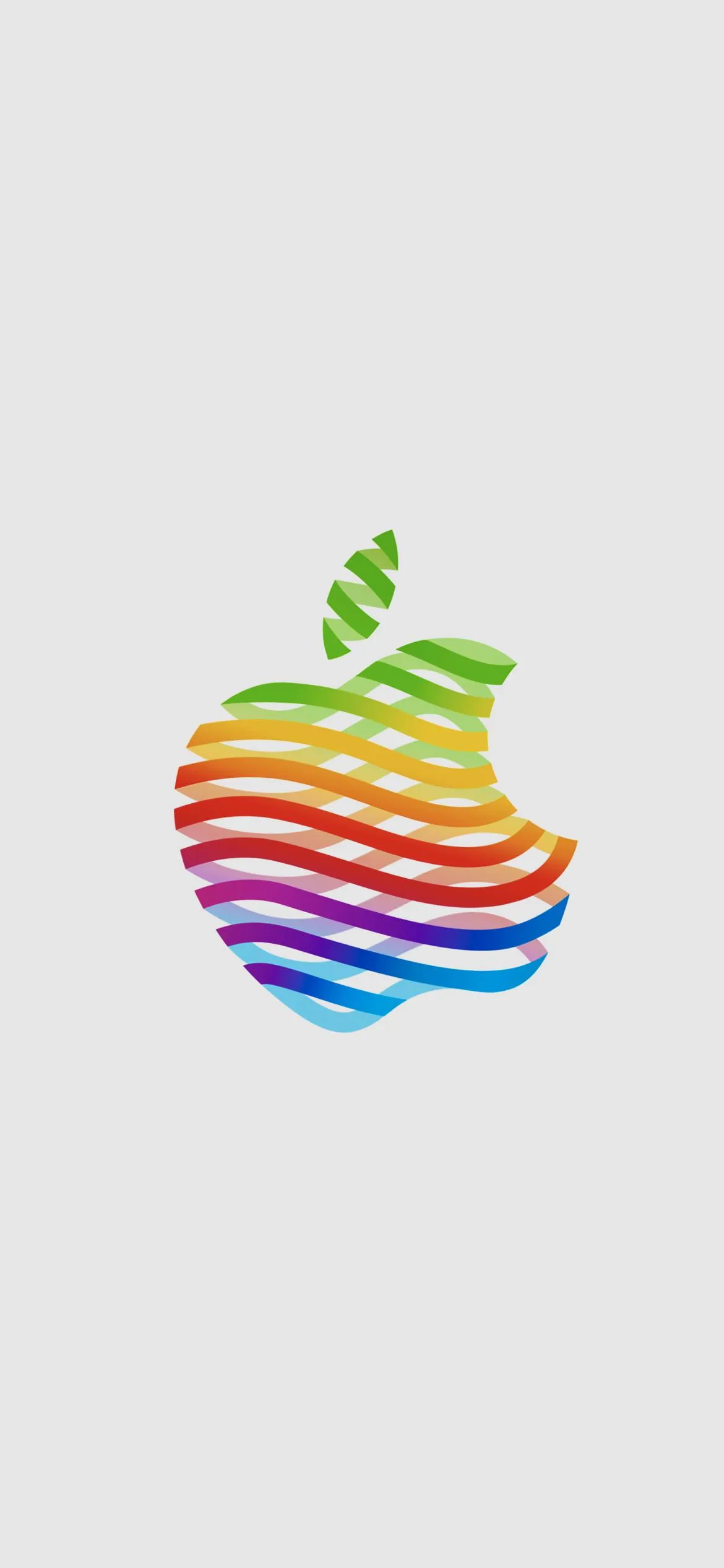 Classic Apple Logo with Rainbow Color Stripes Wallpaper