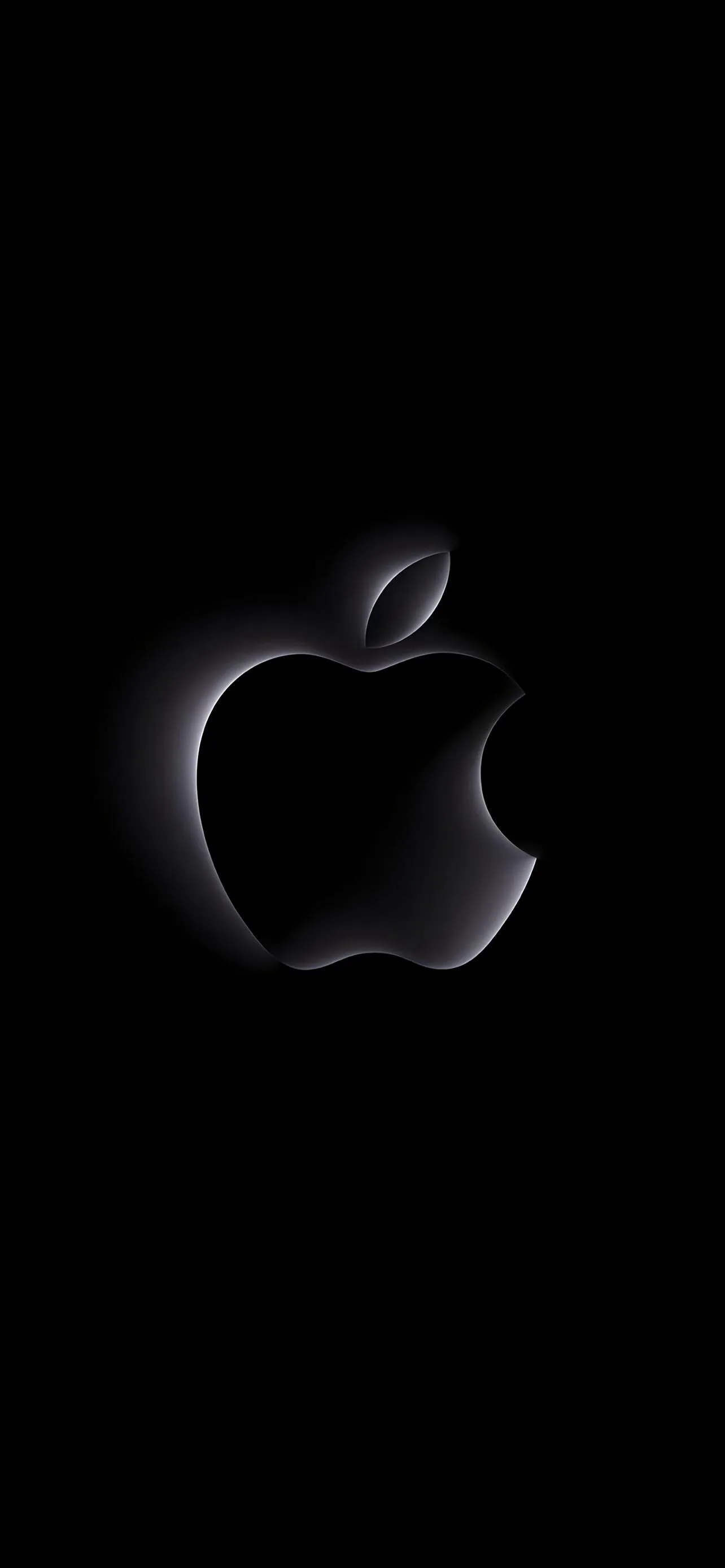 Classic Black Wallpaper with Glossy Apple Symbol Wallpaper