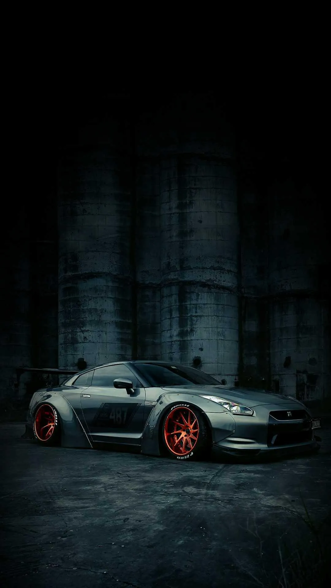 Classic Car in Dark Garage with Cinematic Lighting