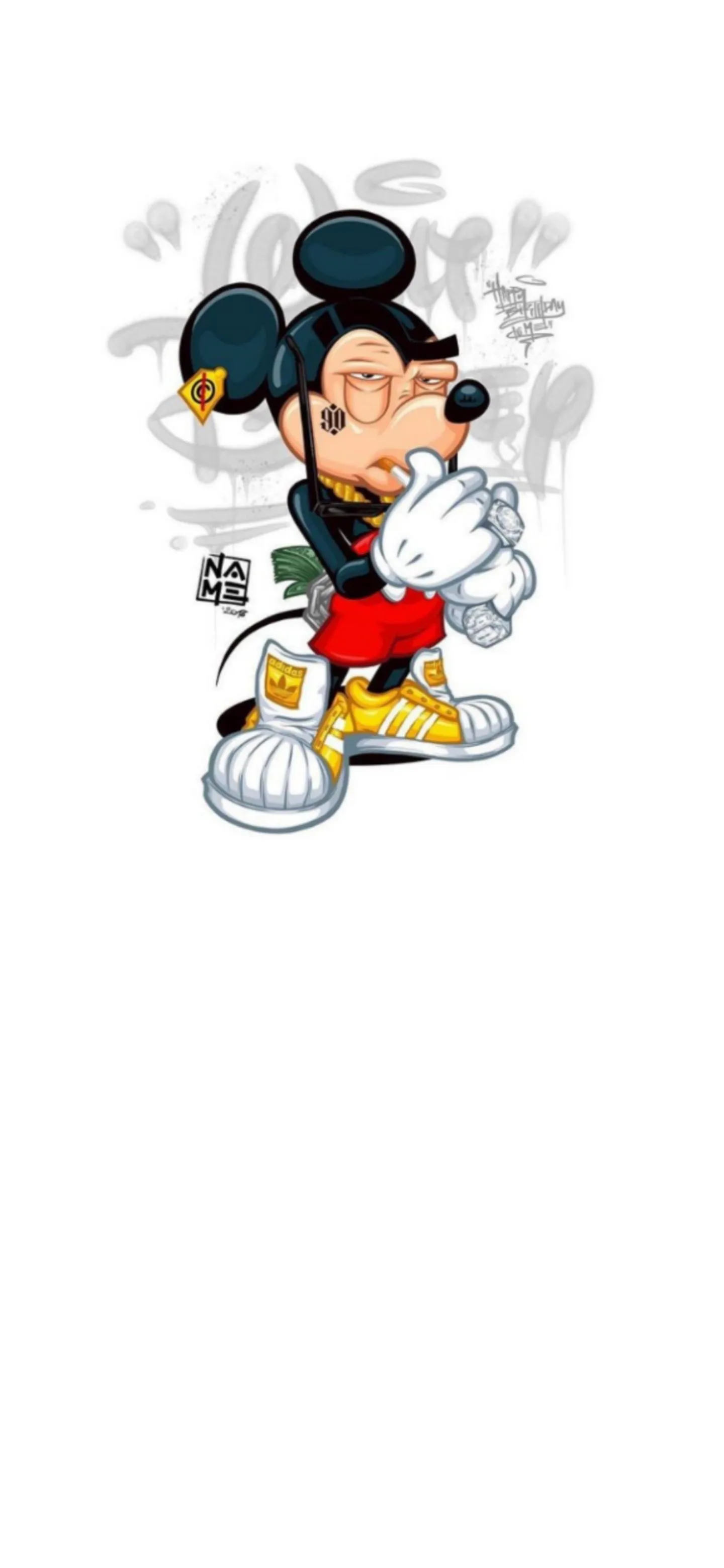 Classic Cartoon Mickey Mouse Character Minimalist Wallpaper