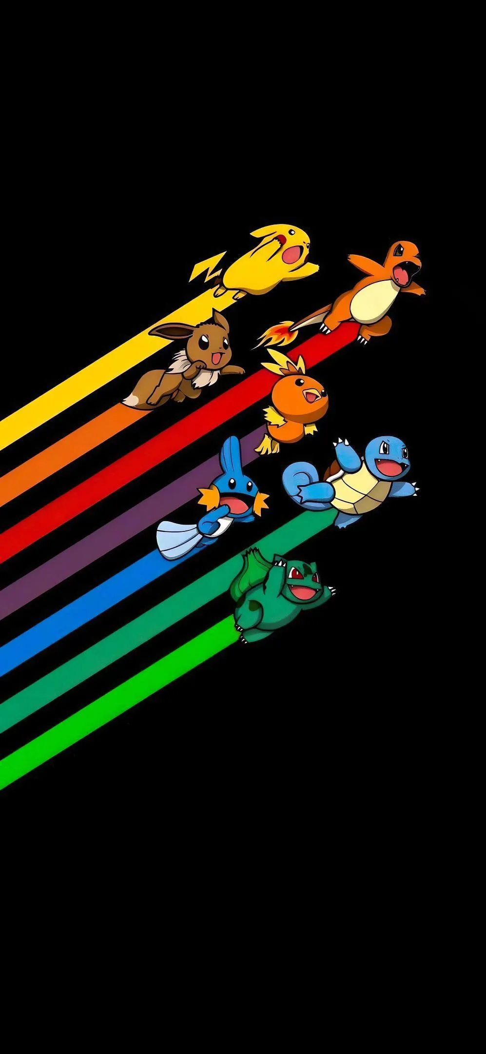 Classic Pokemon Characters Racing on Colorful Paths