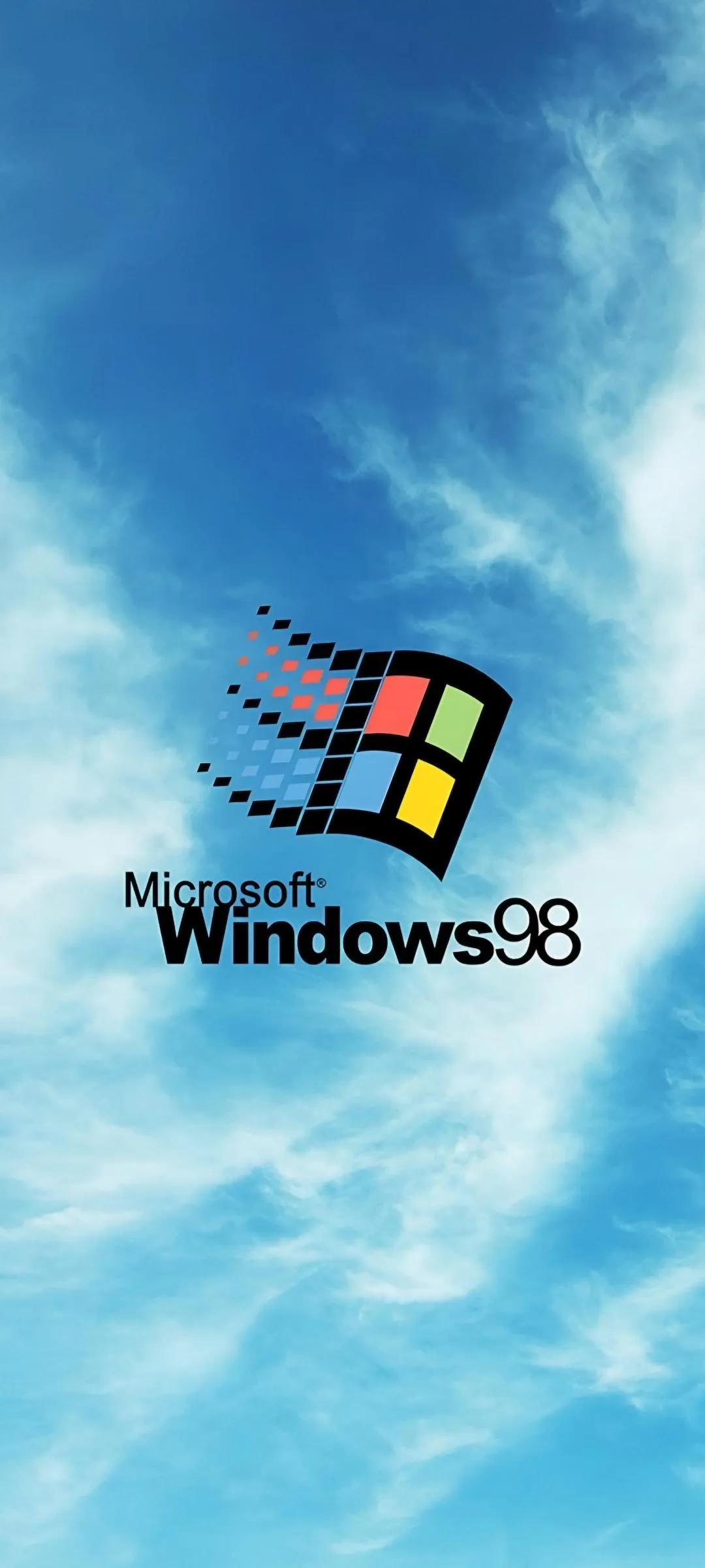 Classic Windows Logo Splashing Water in Blue Sky Wallpaper