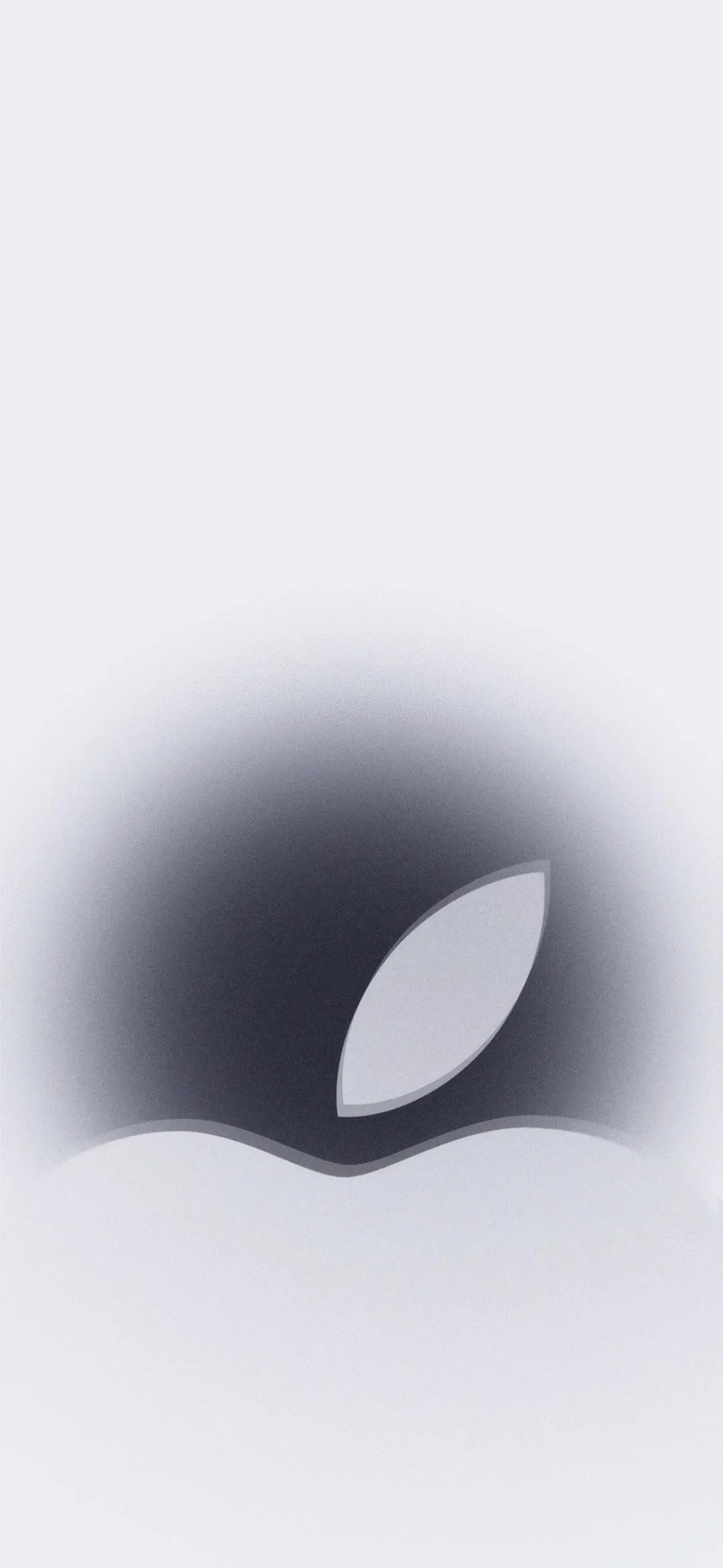 Clean White Background with Simple Grey Apple Icon Wallpaper