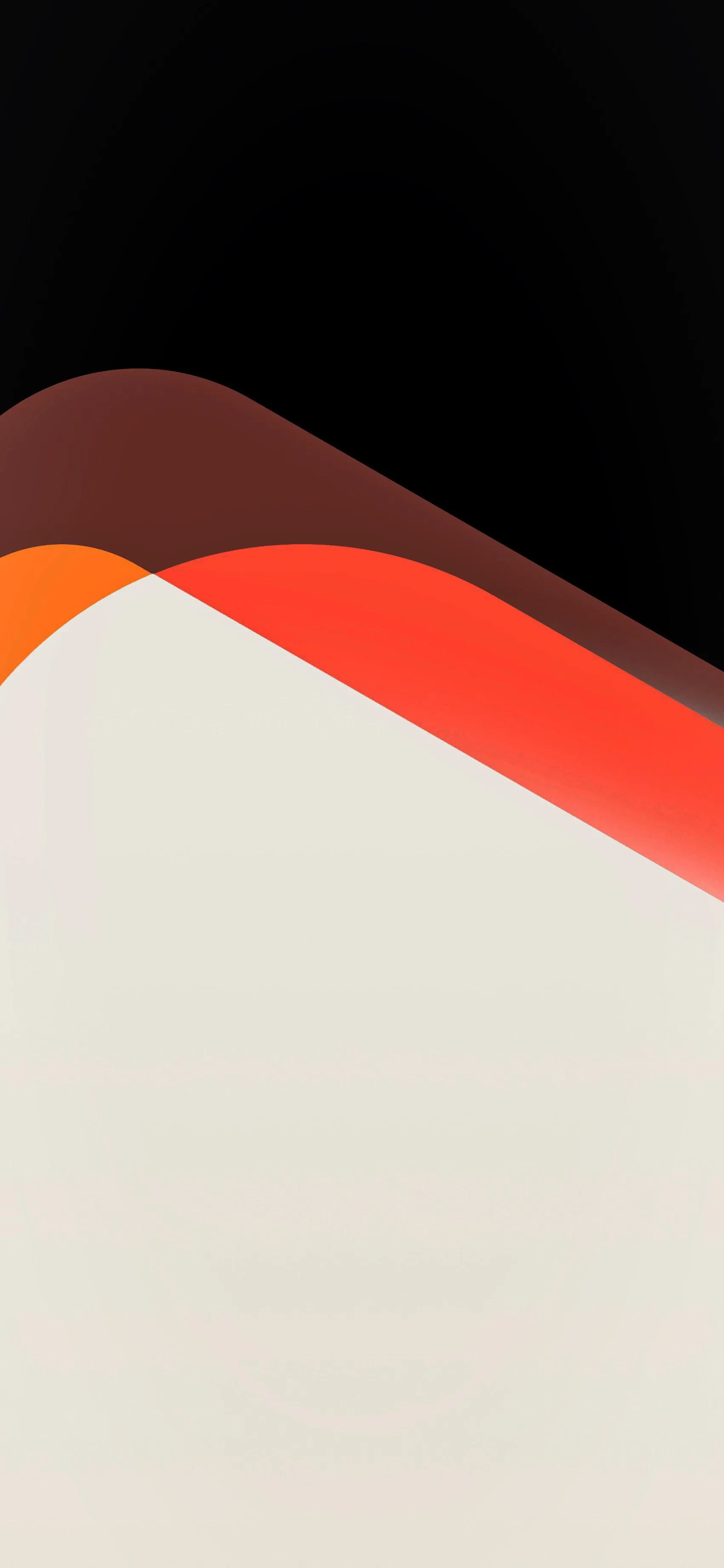 Clean White Minimal Wallpaper with Red Orange Wave Wallpaper