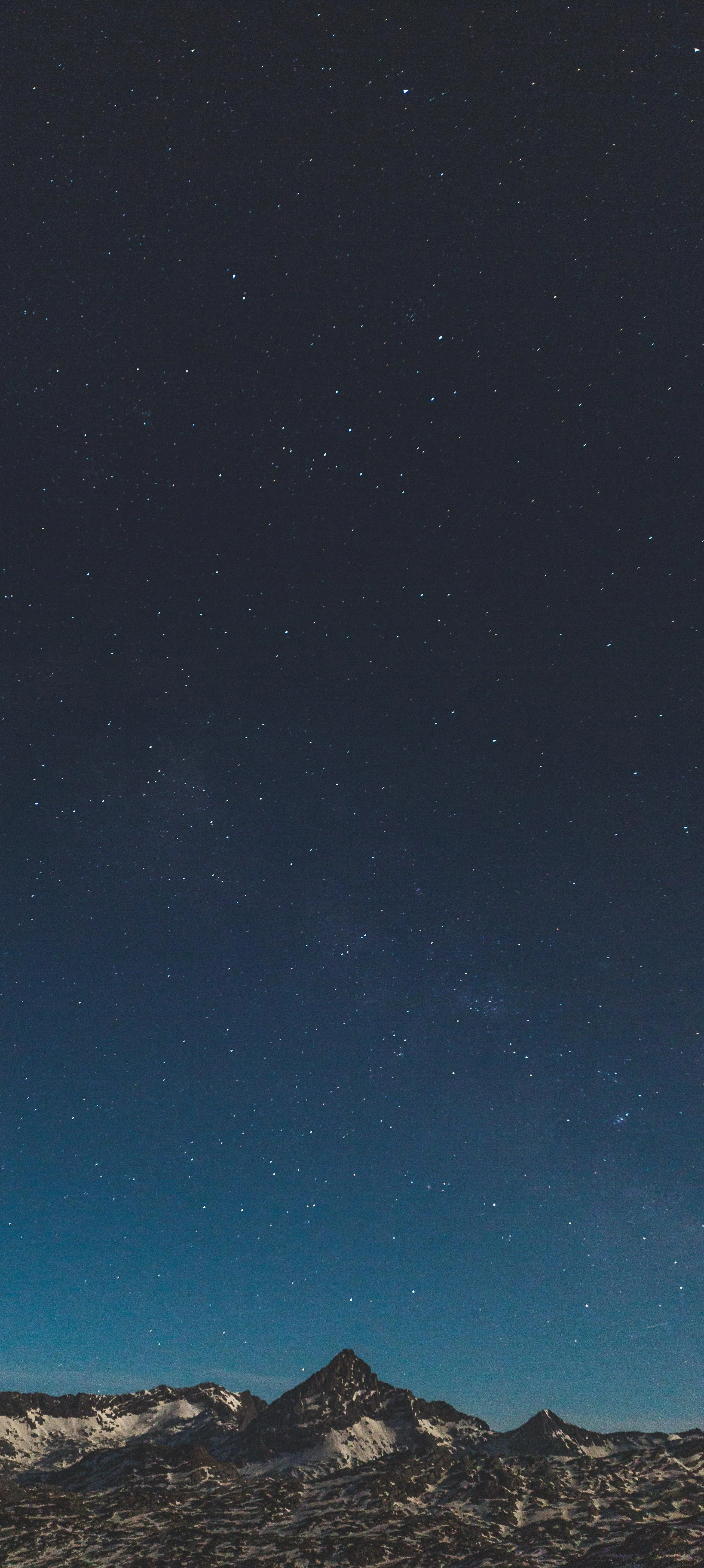 Clear Starry Night Sky Over Mountain Horizon View Image