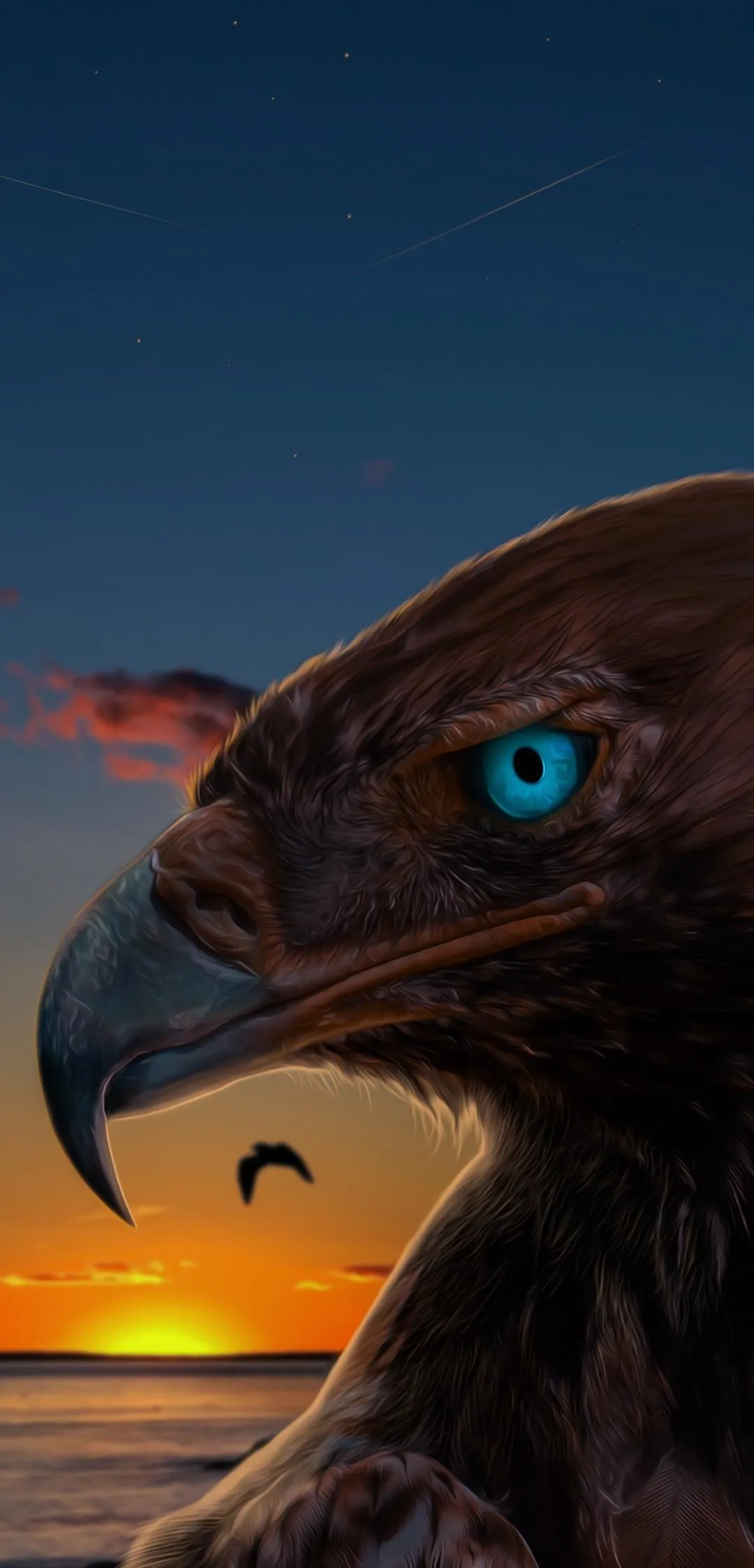 Close Up of Fierce Eagle Eye Fantasy Illustration Wallpaper