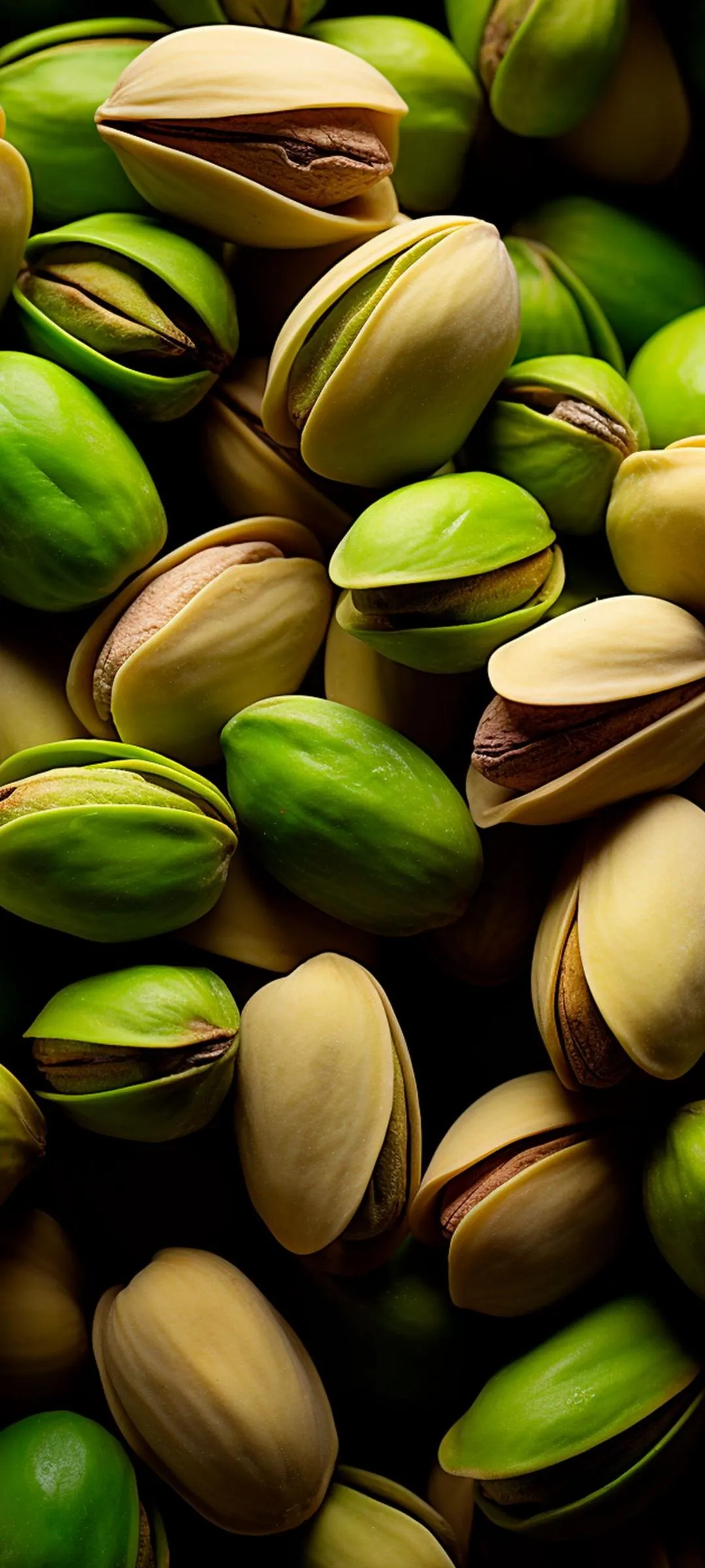 Close Up of Fresh Green Pistachios in Natural Shells