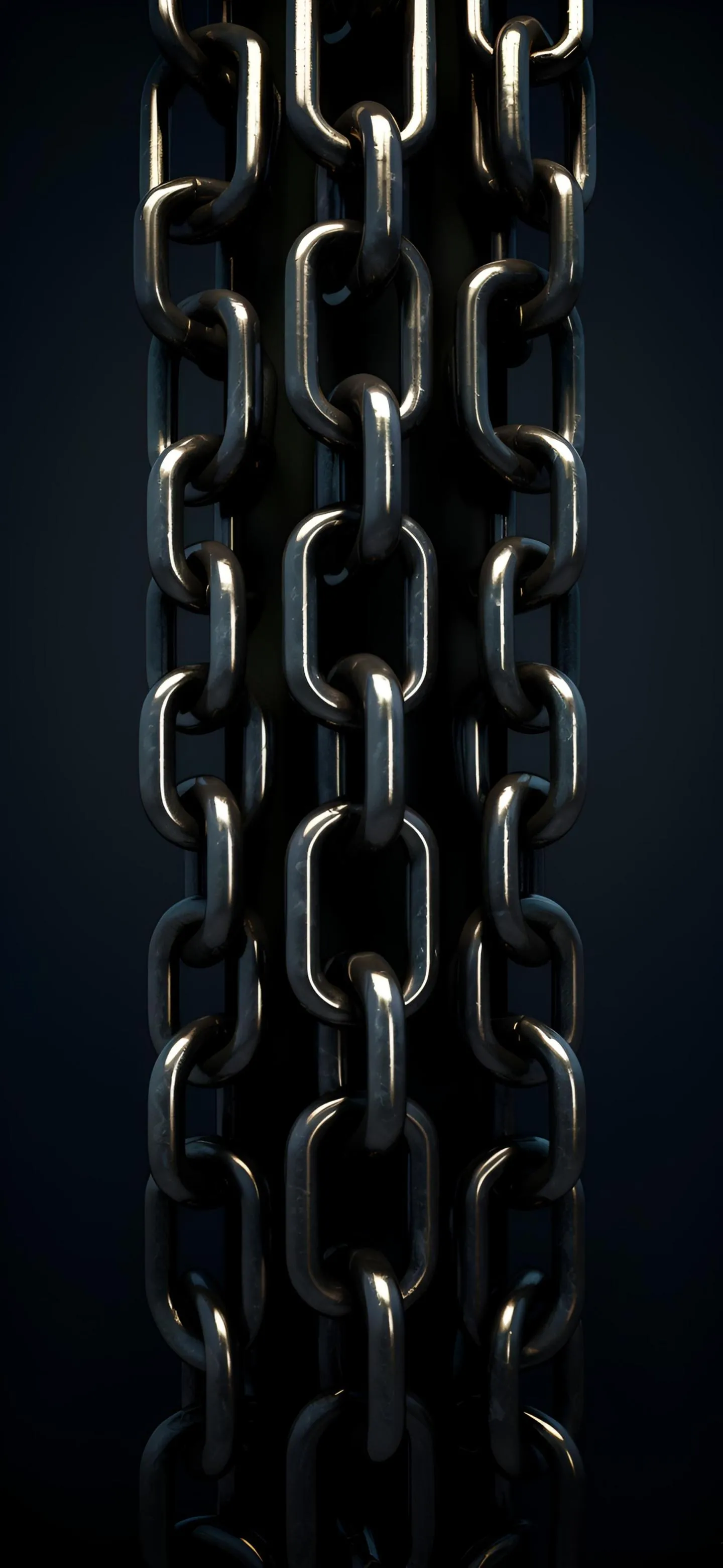 Close Up of Heavy Steel Chains in Vertical Frame Wallpaper