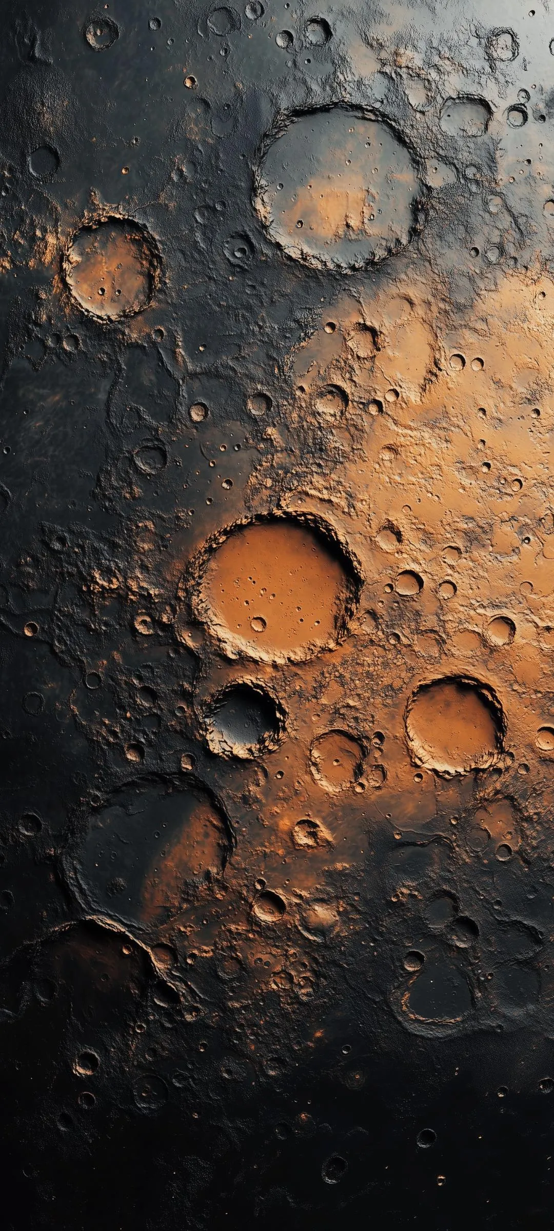 Close Up of Mars Crater Surface Showing Depth and Shadows