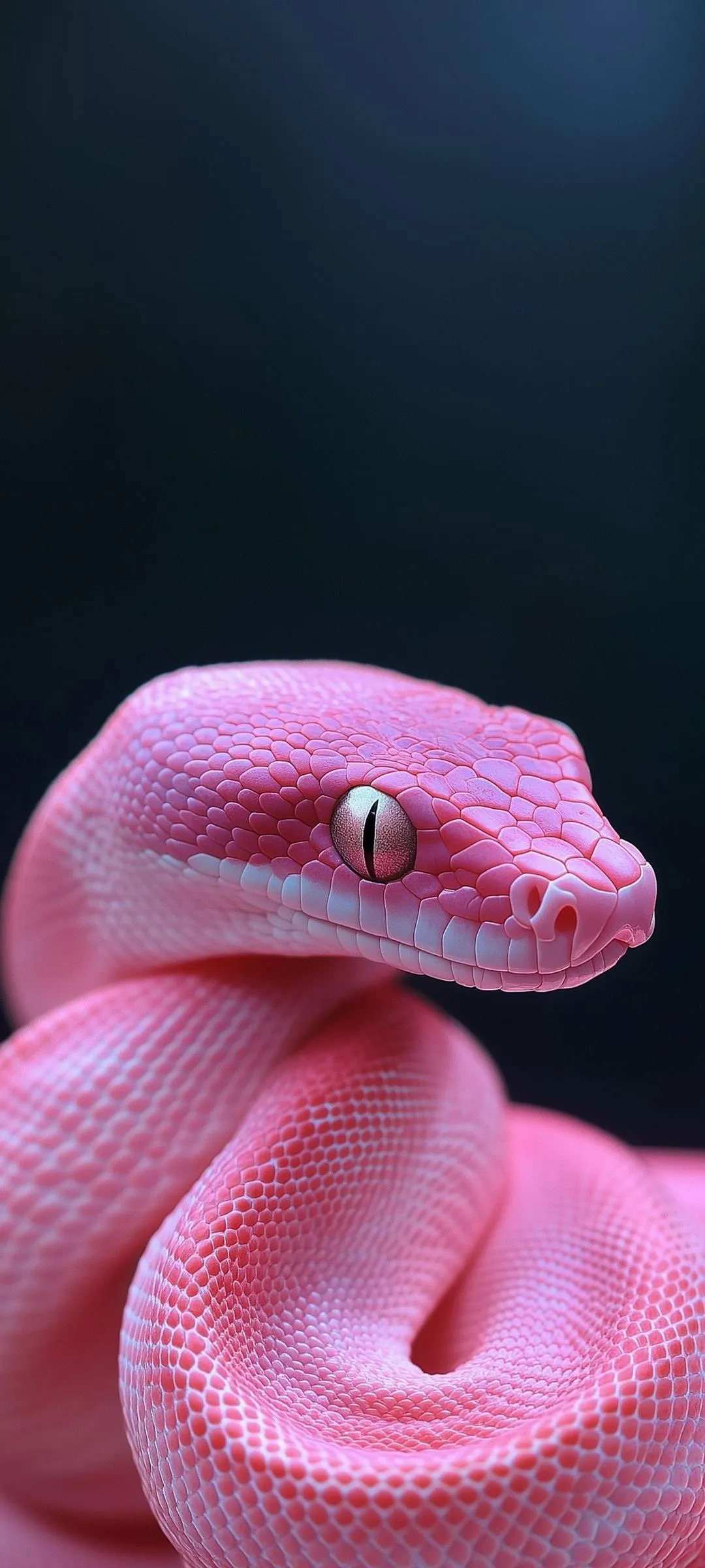 Close Up of Pink Snake Elegant Exotic Reptile Photography