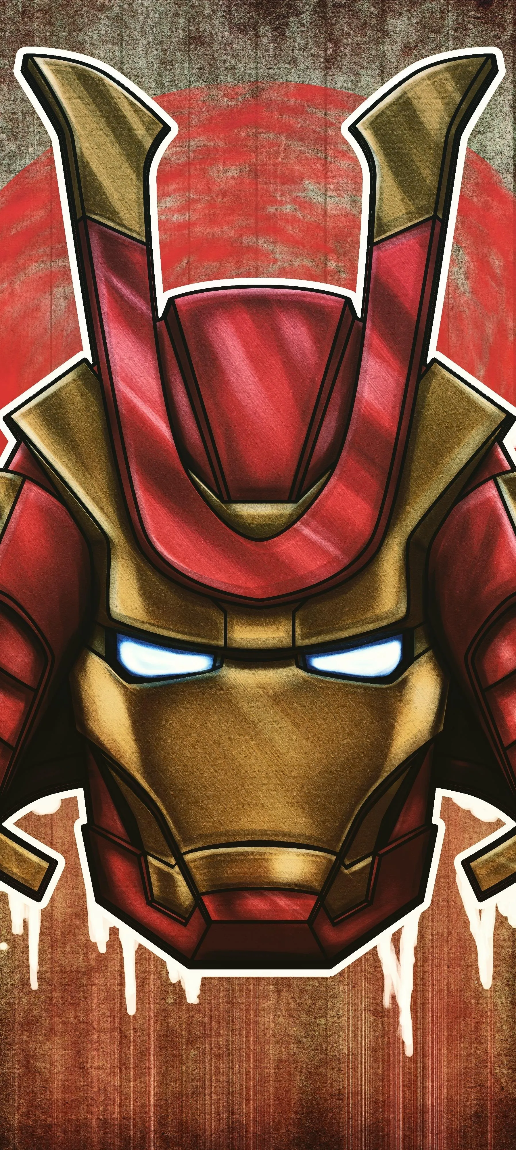 Close Up of Robotic Superhero Helmet with Intense Eyes