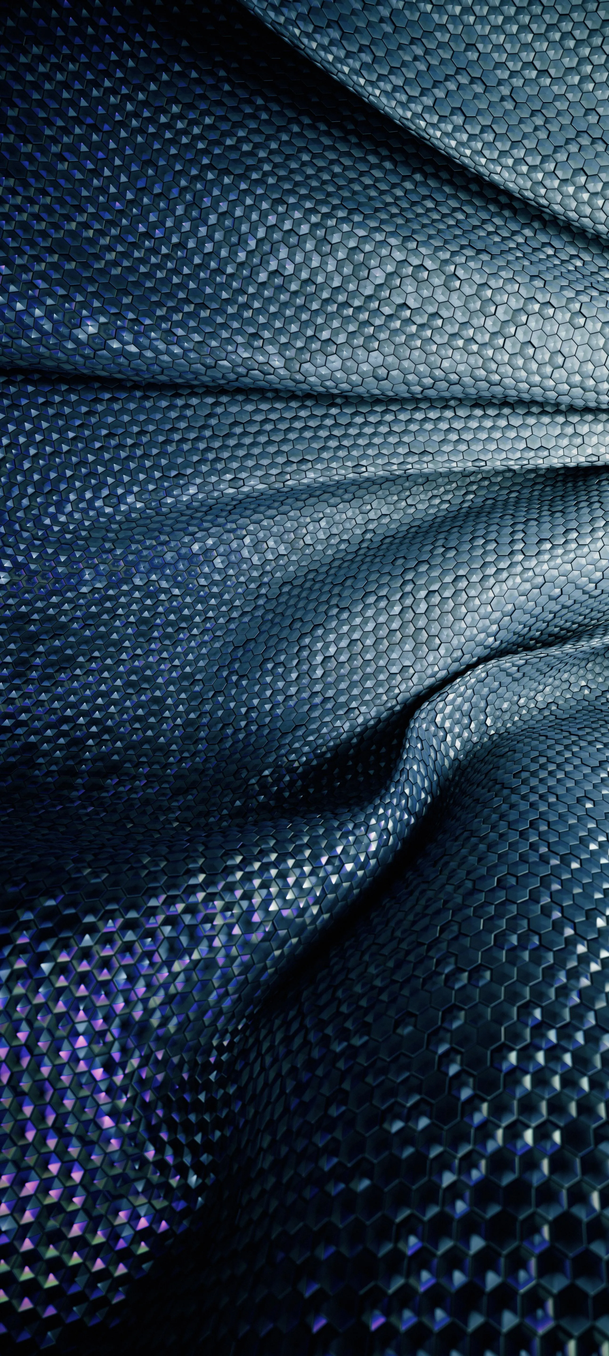 Close Up View of Dark Blue Leather Texture Wallpaper