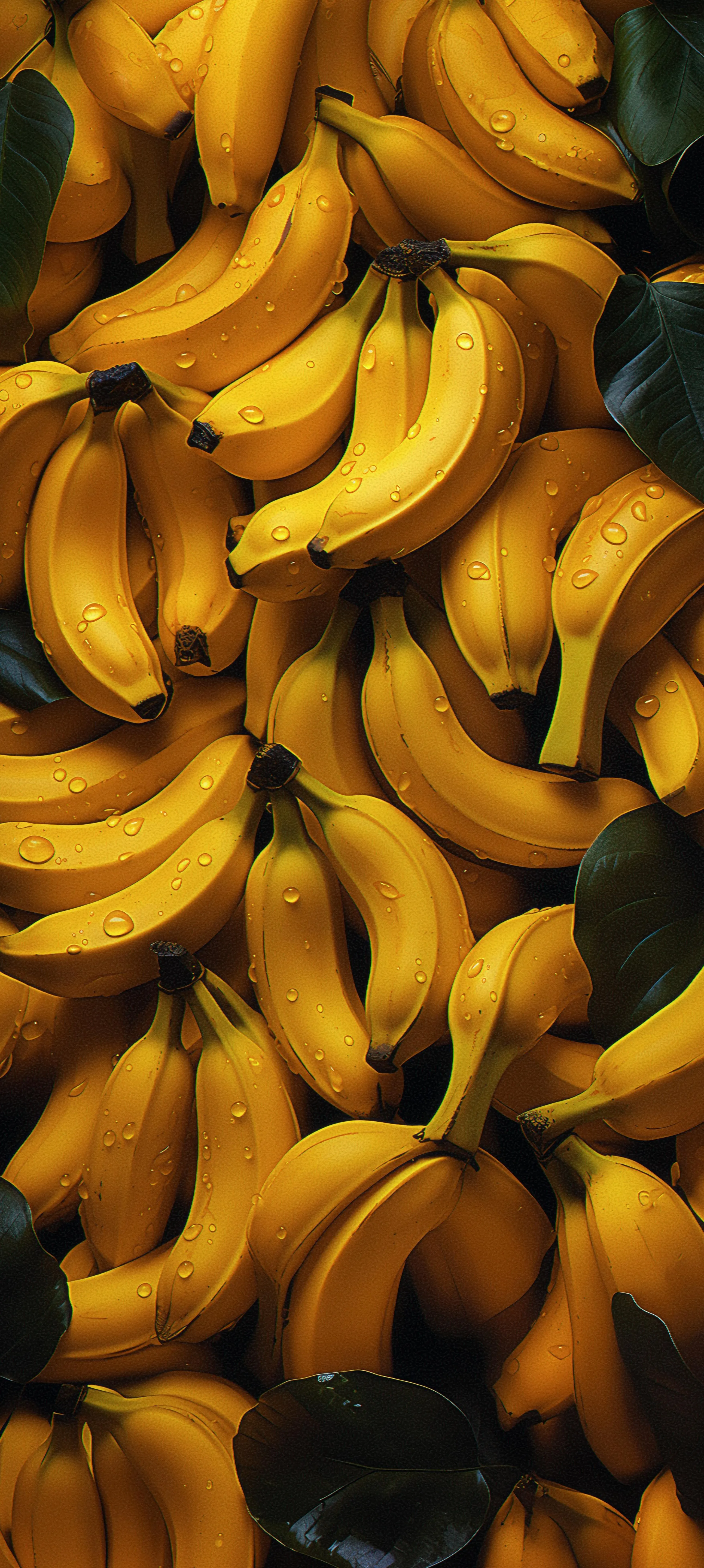 Close Up View of Fresh Yellow Bananas in Natural Light