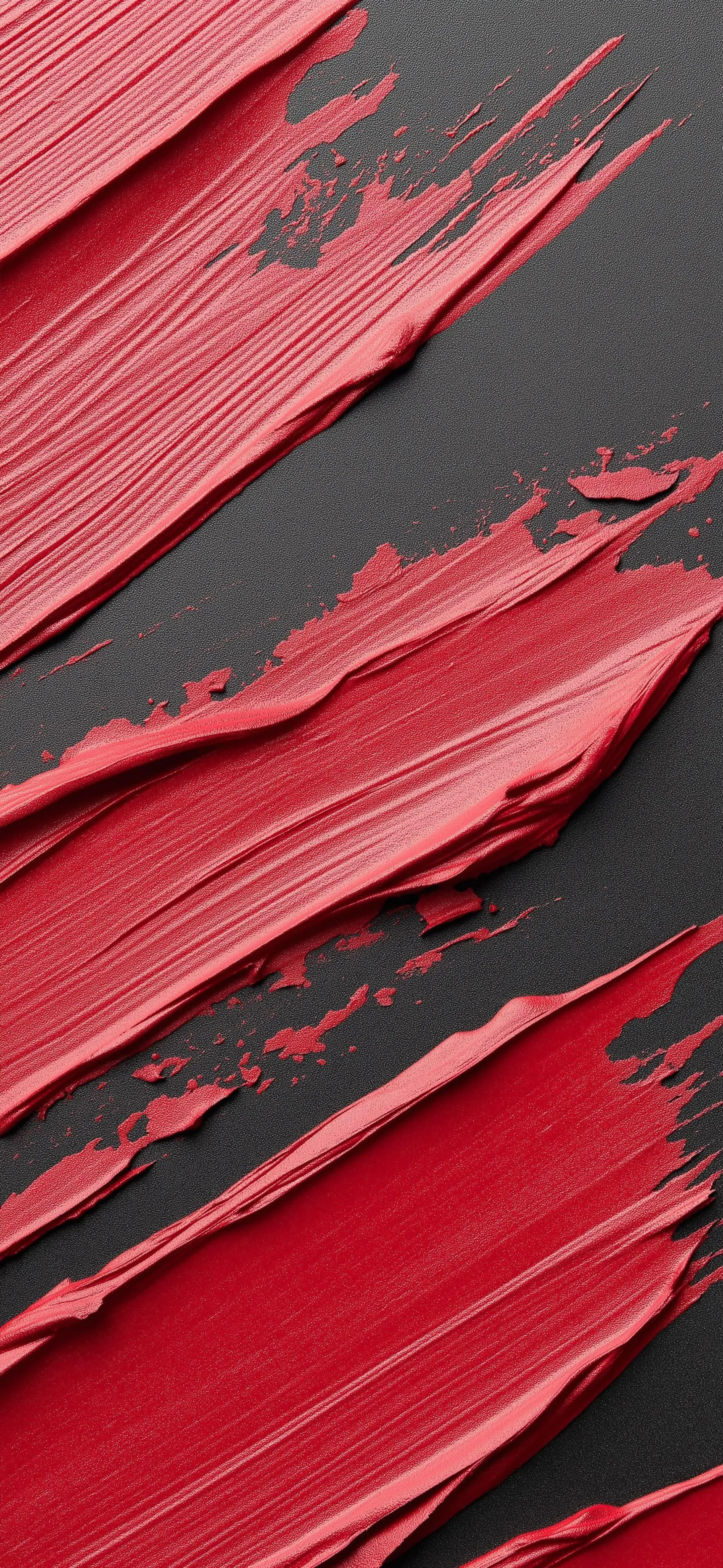 Close Up View of Red Paint Strokes on a Grey Canvas Wallpaper