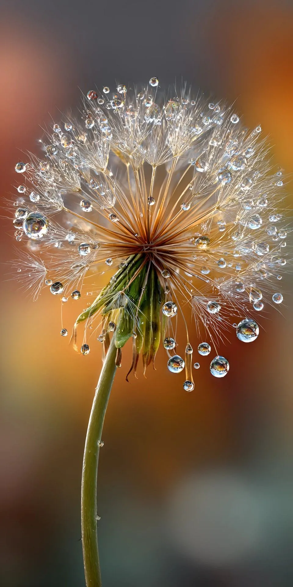 Closeup of Dandelion Seeds in Soft Focus Lighting Wallpaper
