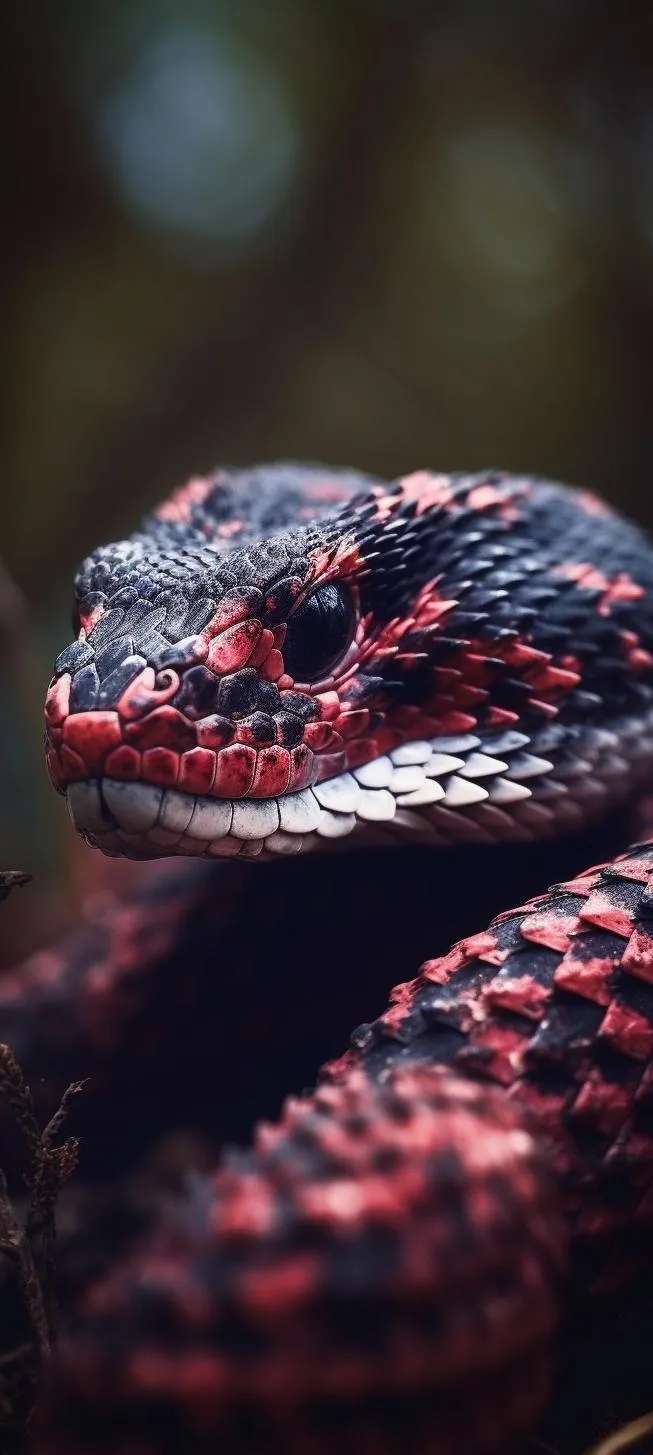 Closeup of Red Snake Macro Nature Photography Wallpaper