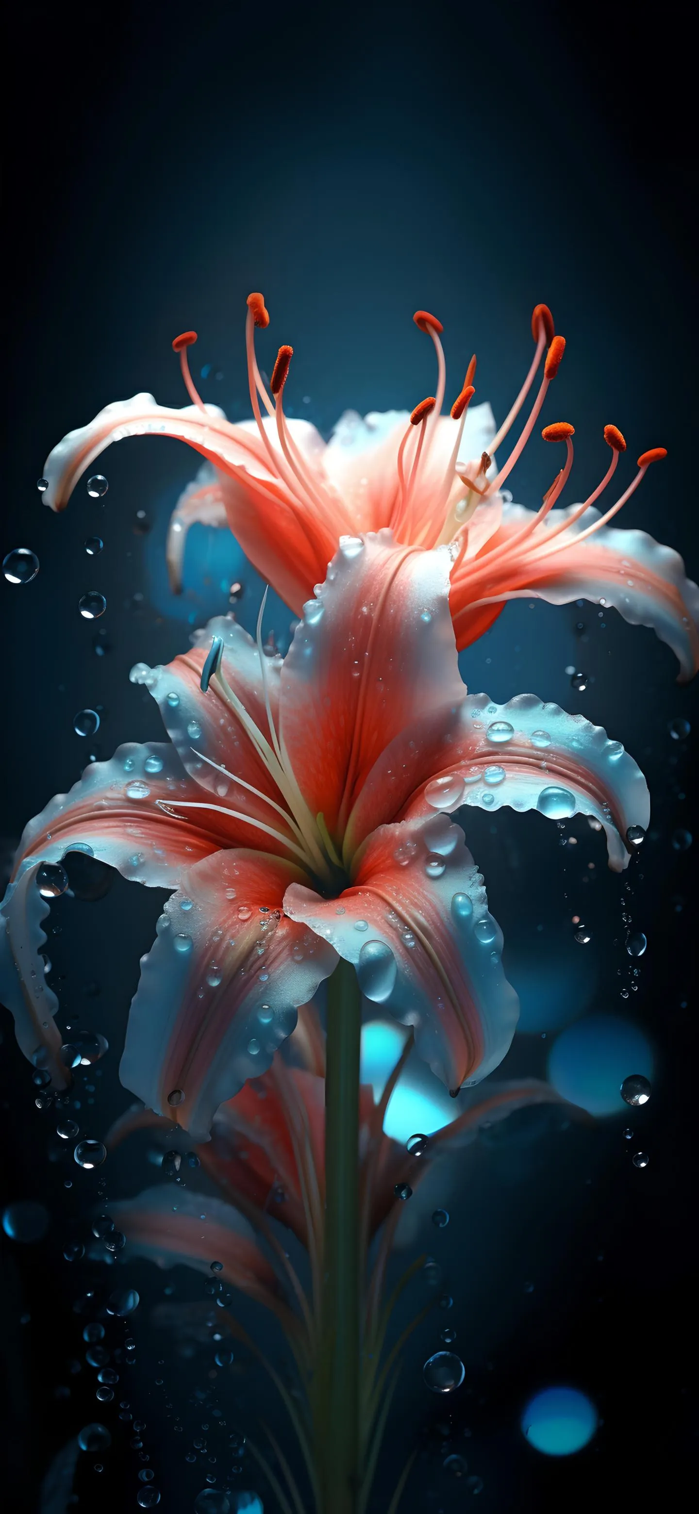 Closeup of Vibrant Red and White Flower Wallpaper 4K