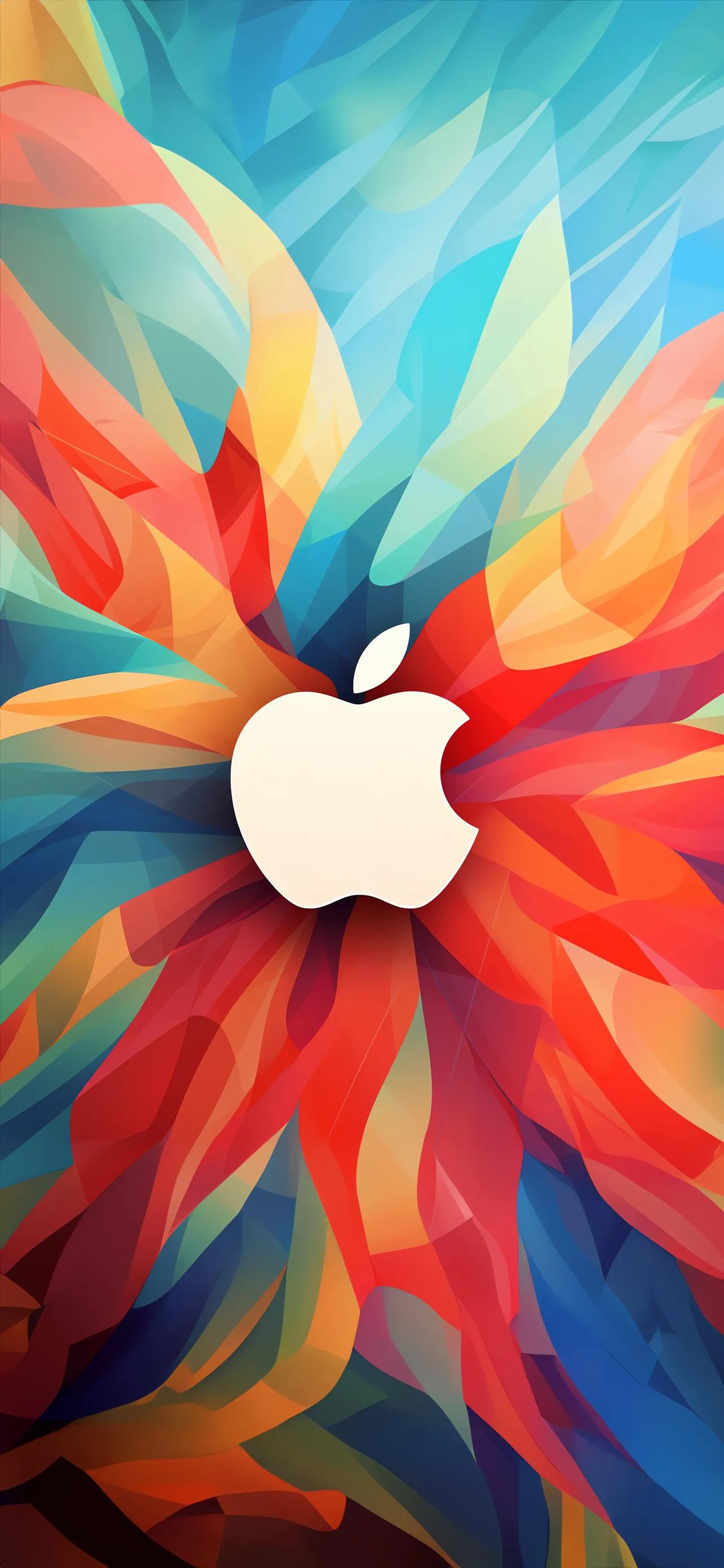 Colorful Abstract Apple Logo Artistic Wallpaper Wallpaper