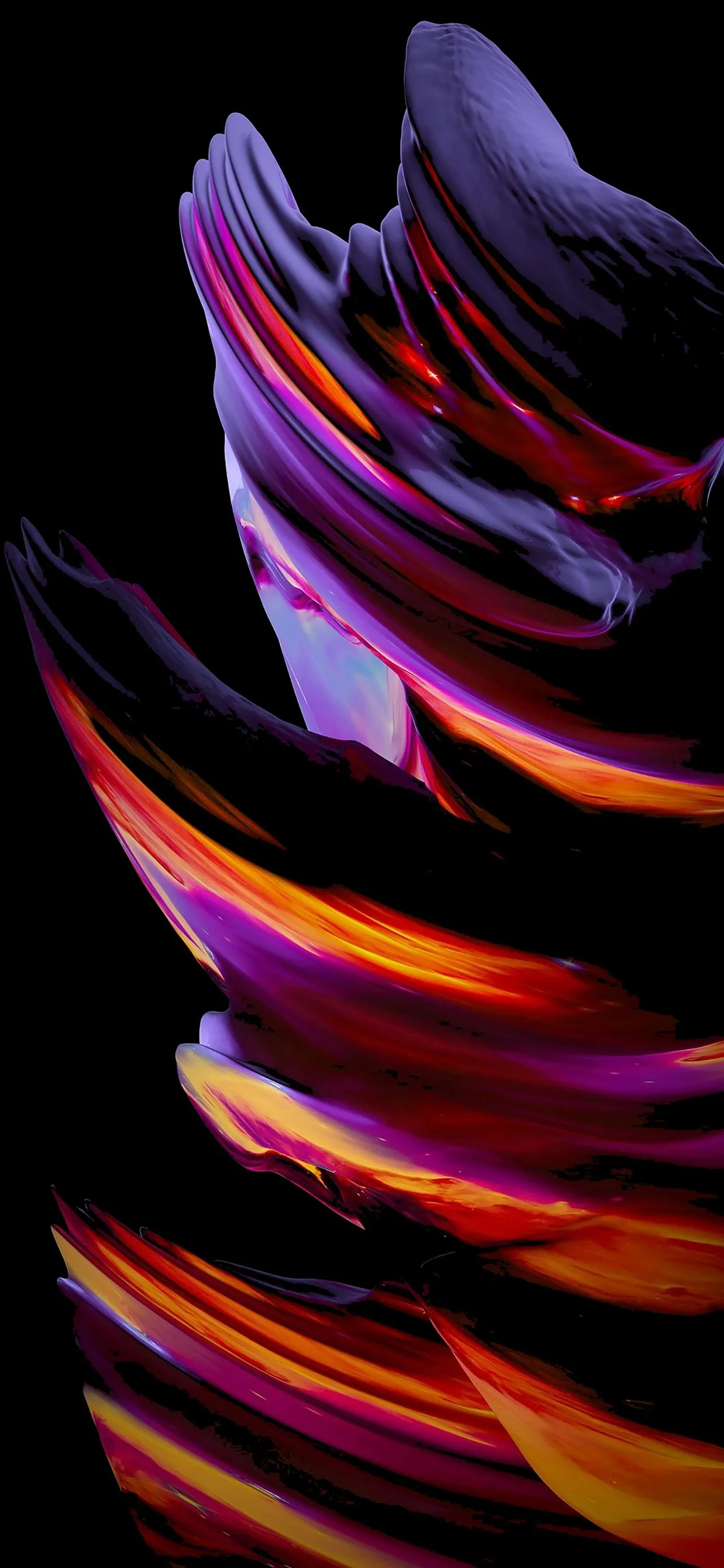 Colorful Abstract Brush Strokes on Black Background