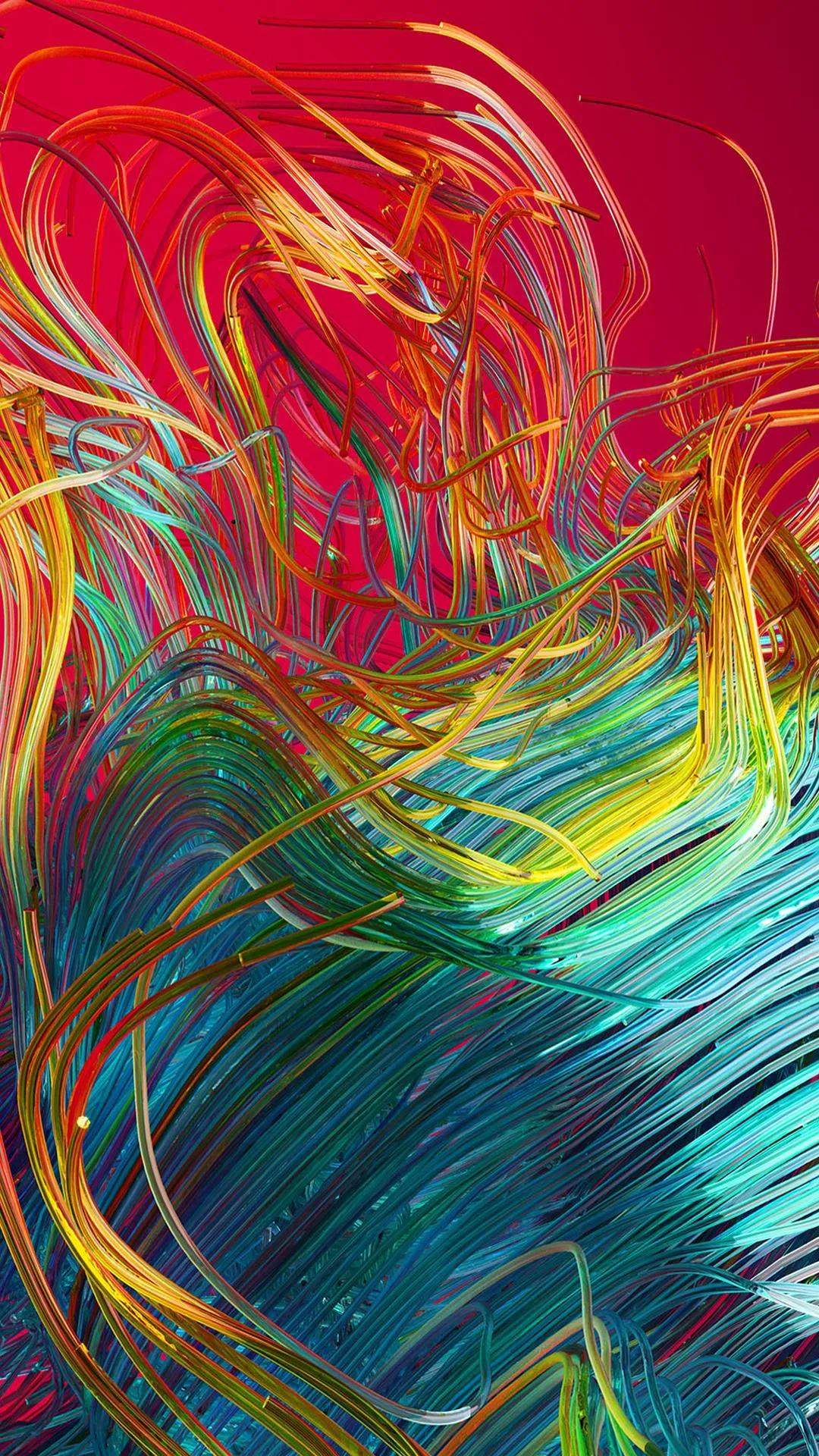 Colorful Abstract Digital Painting with Flowing Strokes