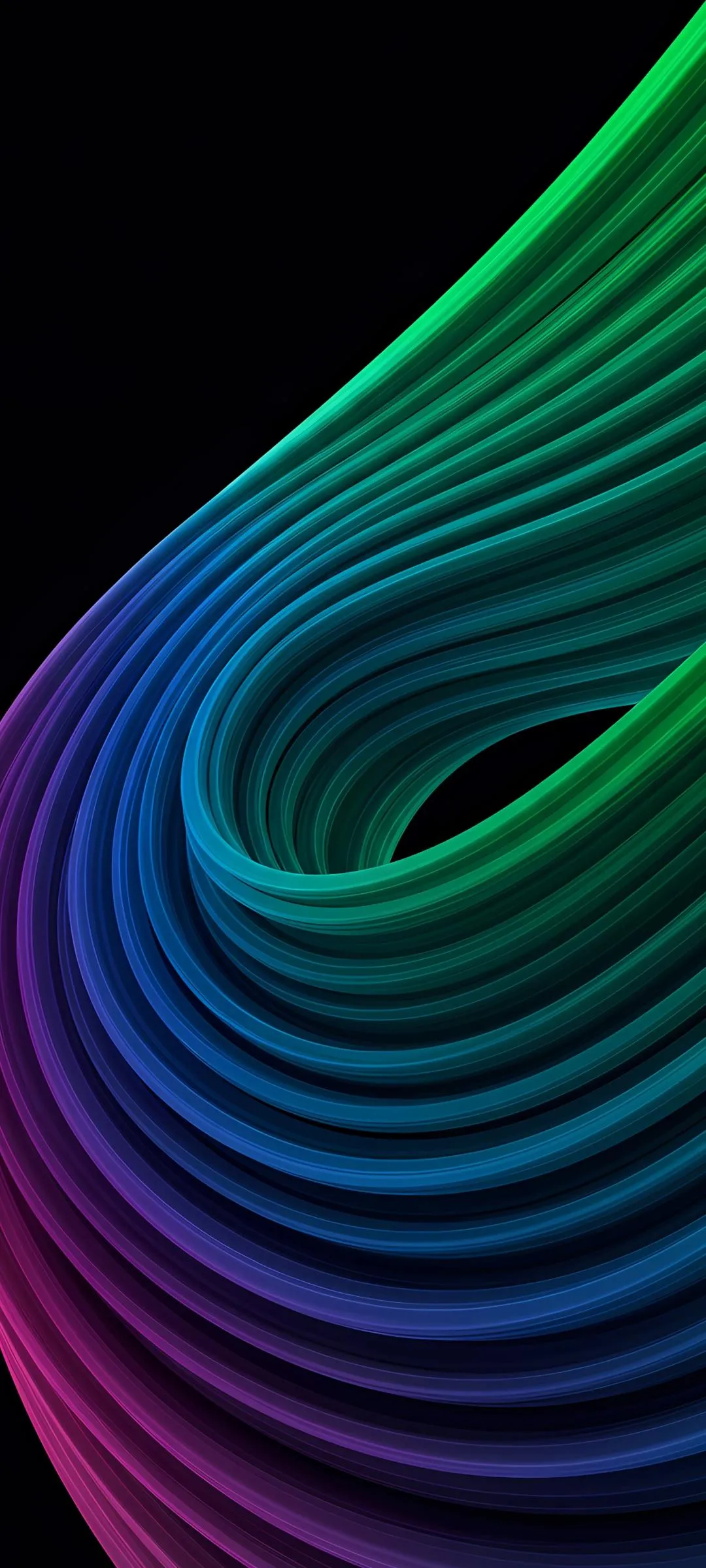 Colorful Abstract Light Wave on Dark Tech Surface Wallpaper