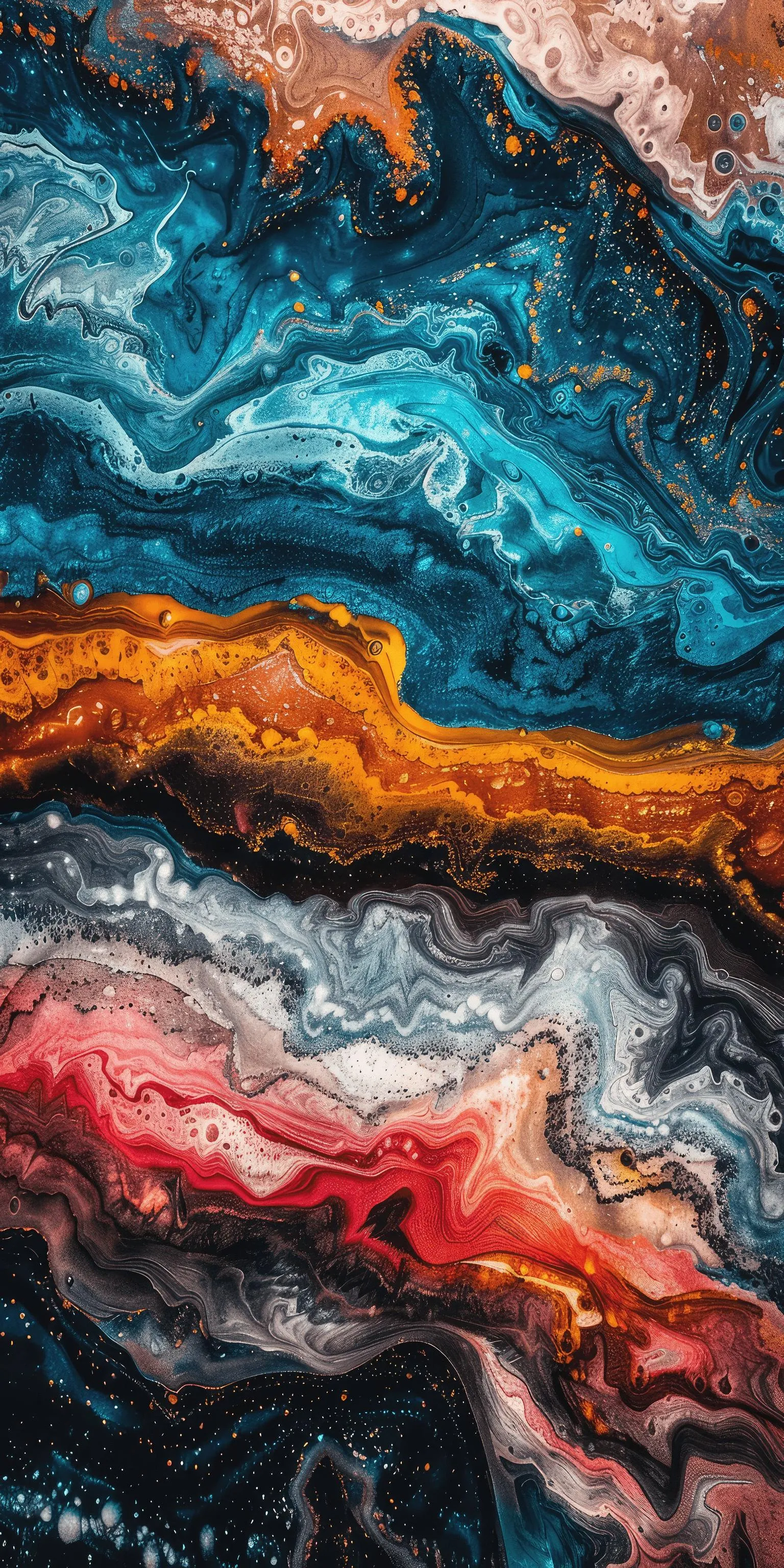 Colorful Abstract Marble Texture in Earth Tones Image