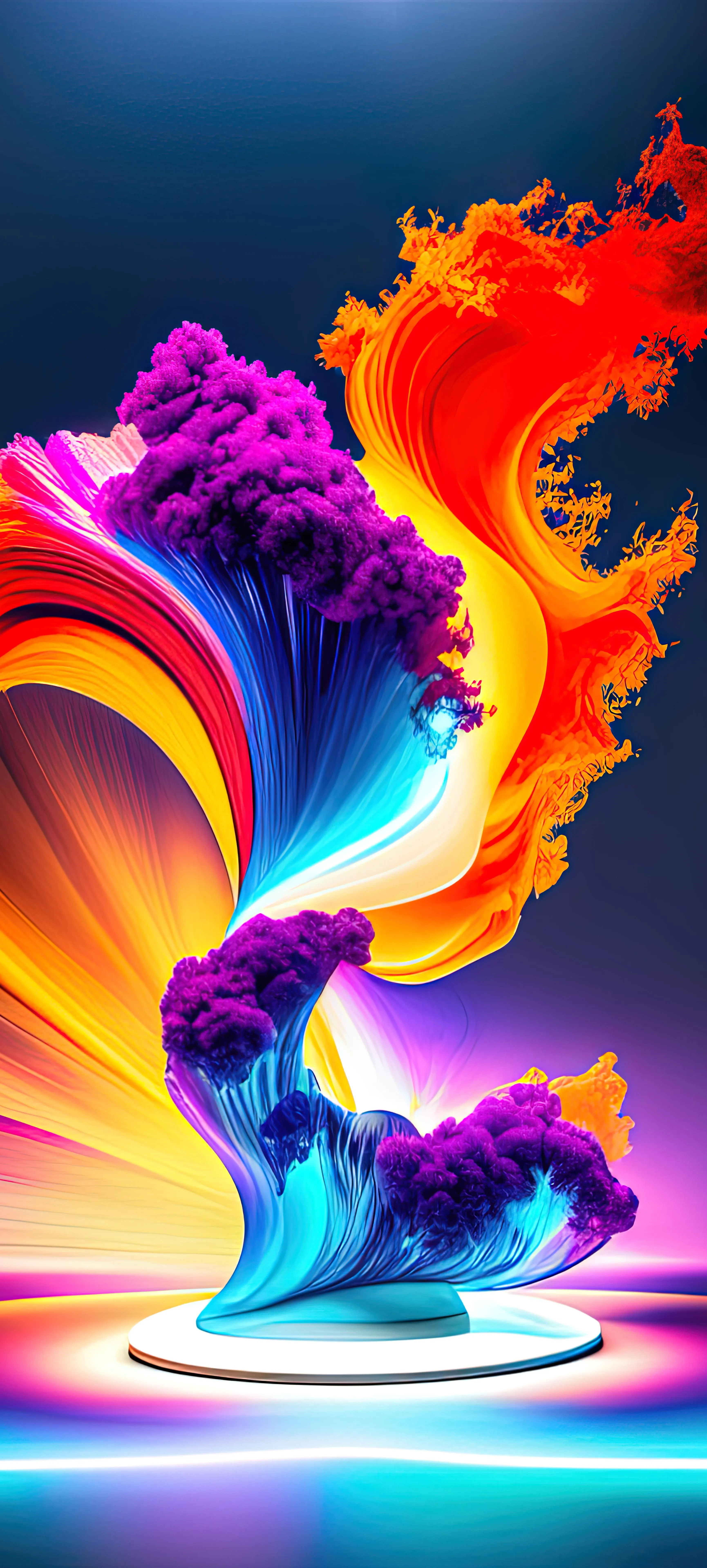 Colorful Abstract Paint Splash Forming Creative Wave
