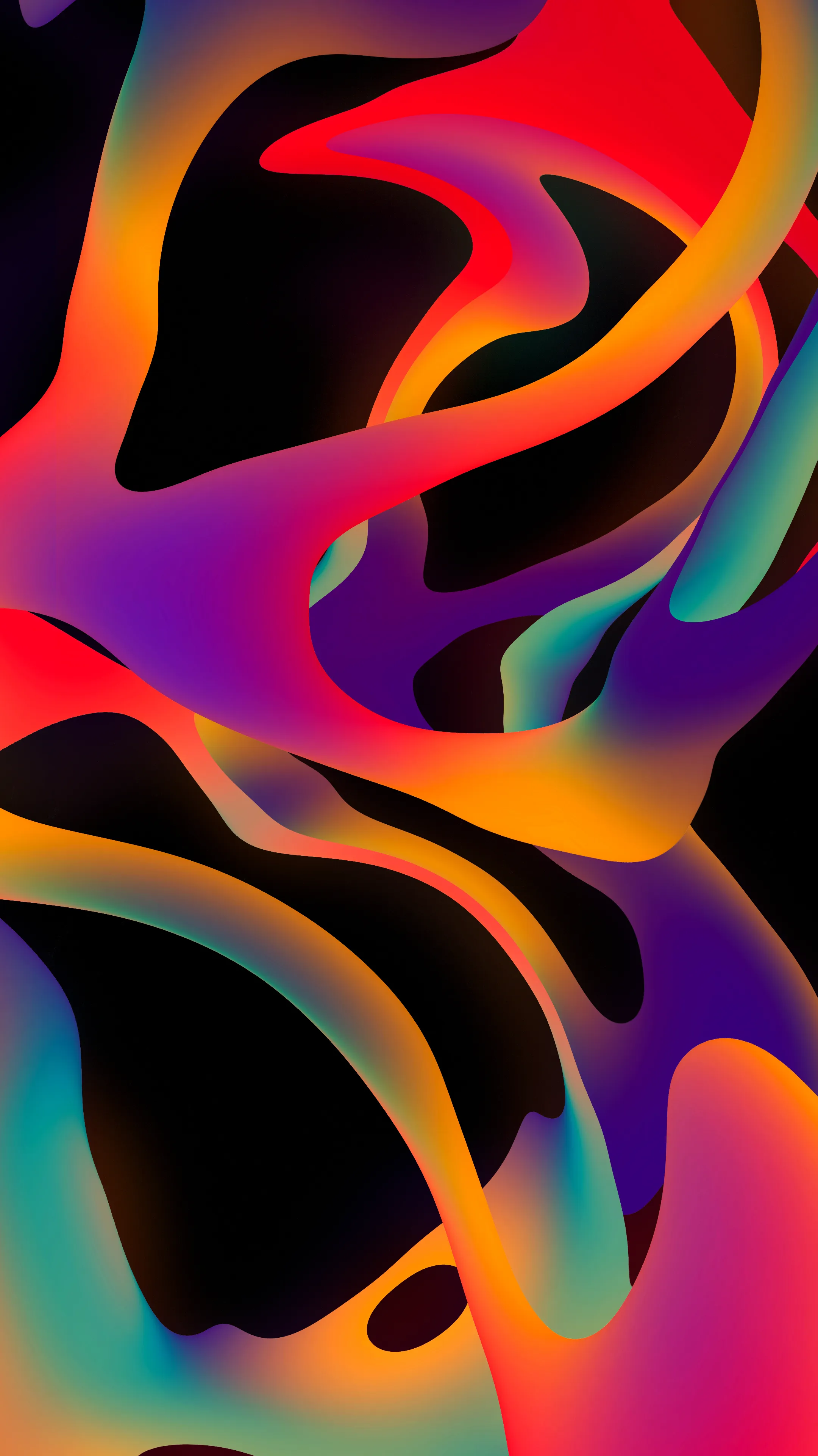 Colorful Abstract Pattern with Swirling Shapes Wallpaper