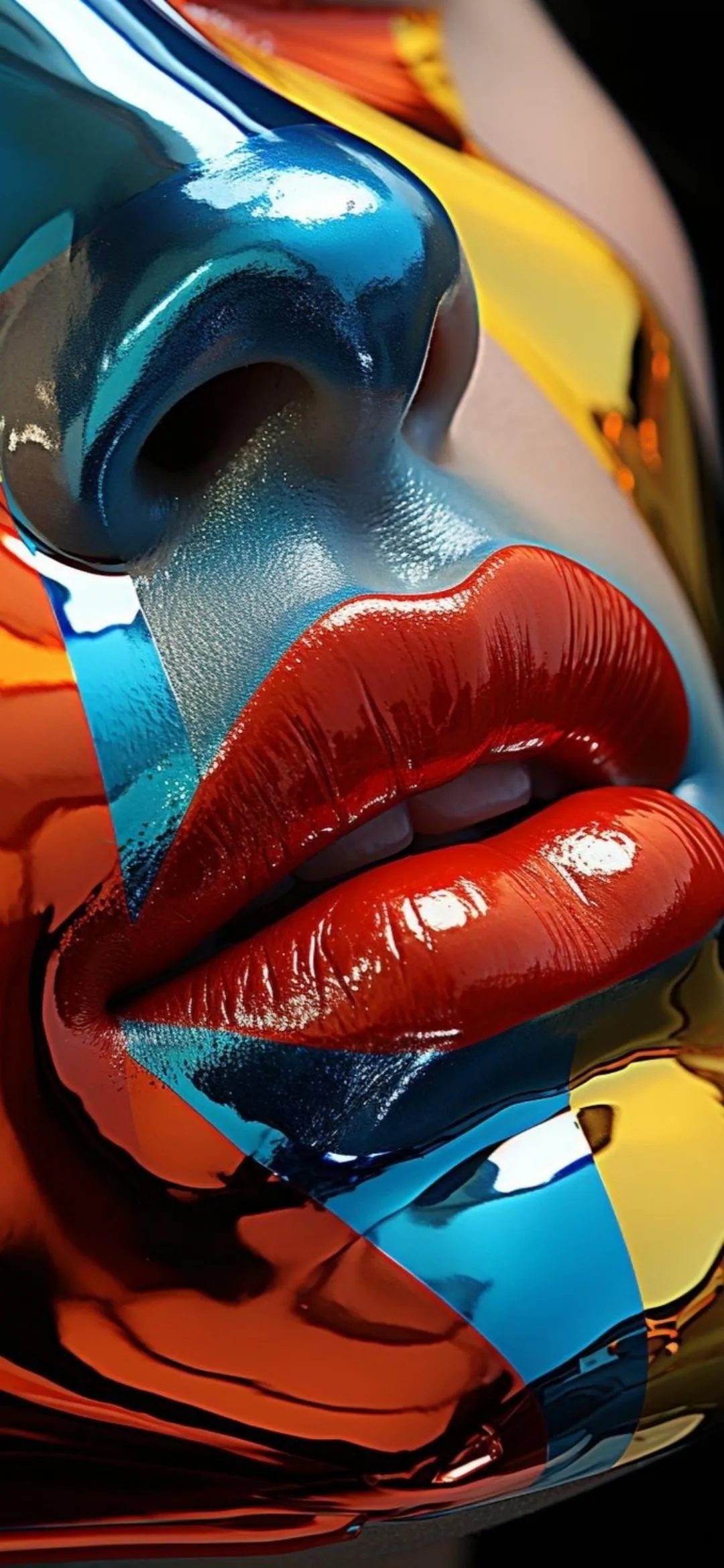 Colorful Artistic Face Painted with Bold Expressions