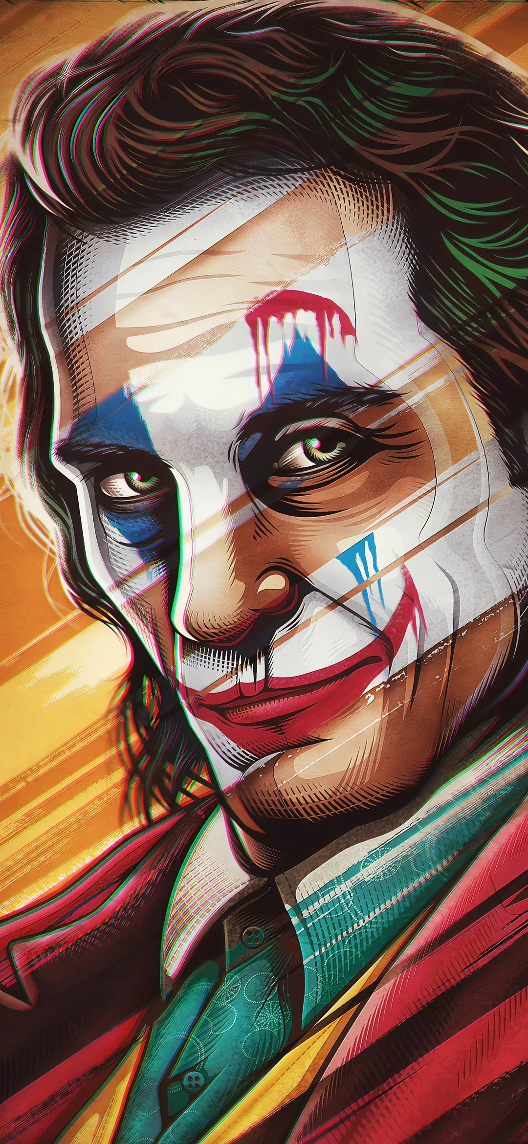 Colorful Artistic Portrait of Joker Character Face Wallpaper