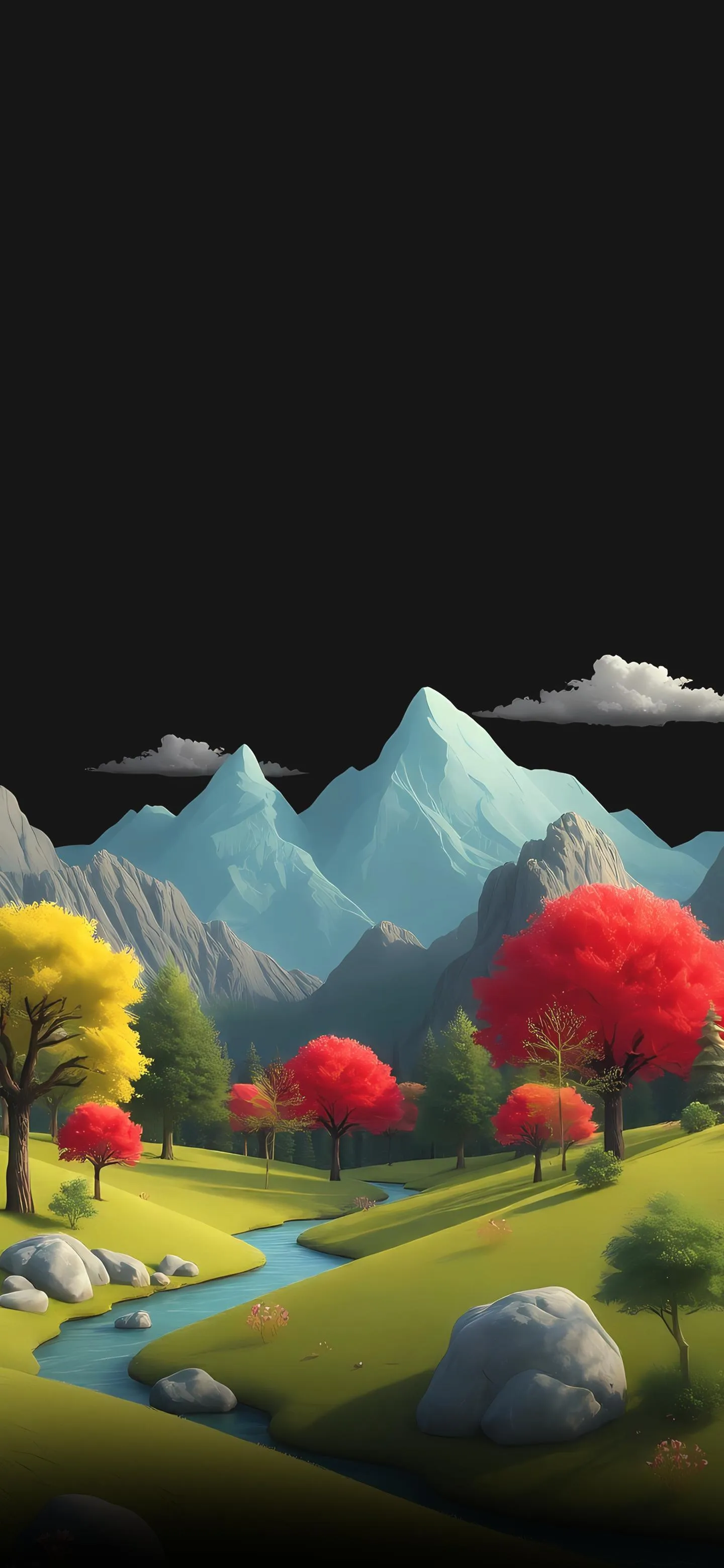 Colorful Clay Mountains with Yellow Car on Roadside