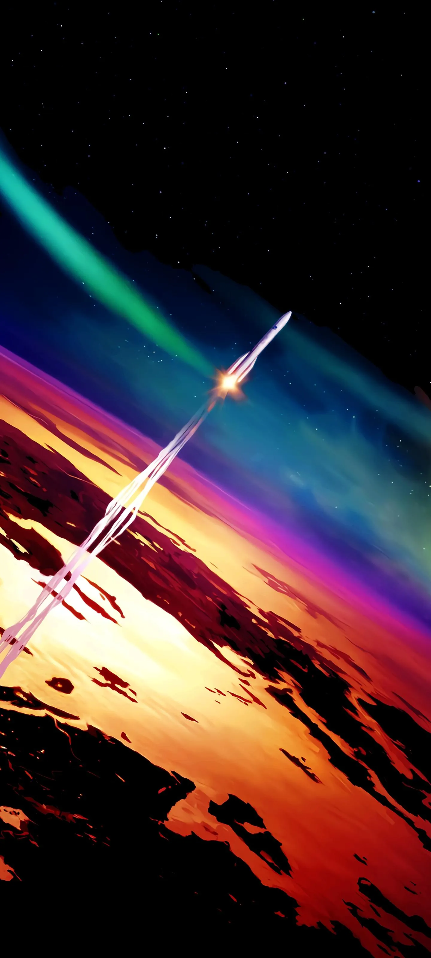 Colorful Cosmic Explosion in Outer Space Scene Wallpaper