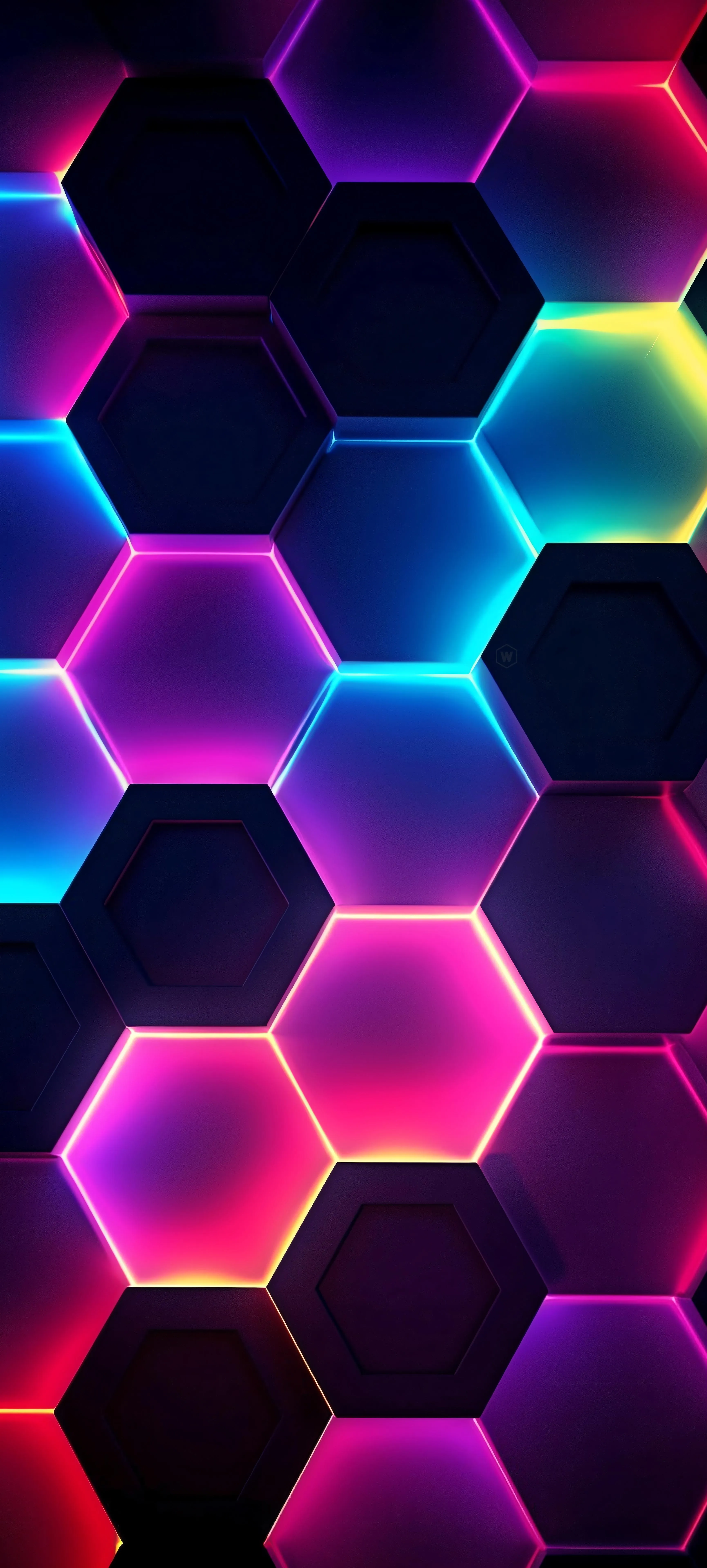 Colorful Hexagonal Neon Pattern for Futuristic Design