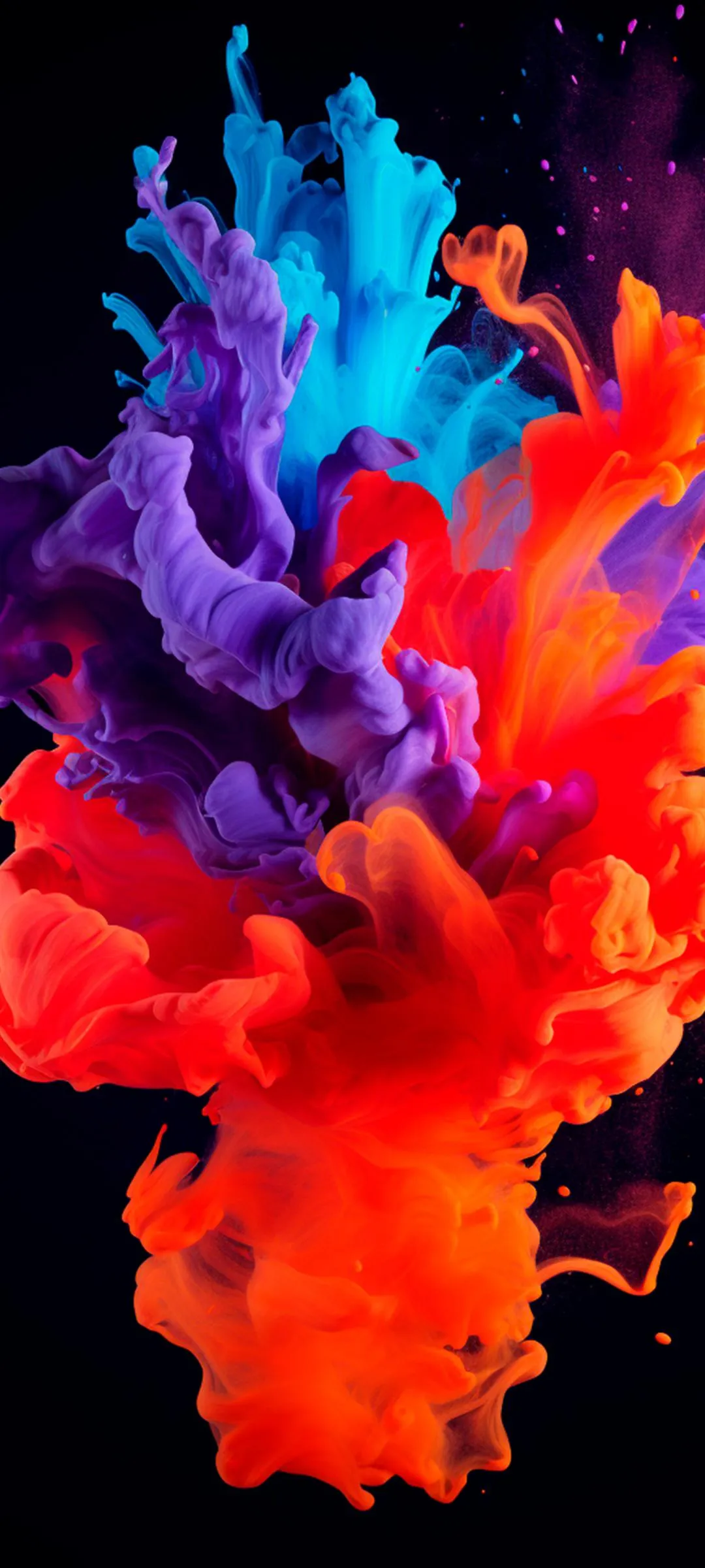 Colorful Ink Explosion in Water Abstract Art Wallpaper