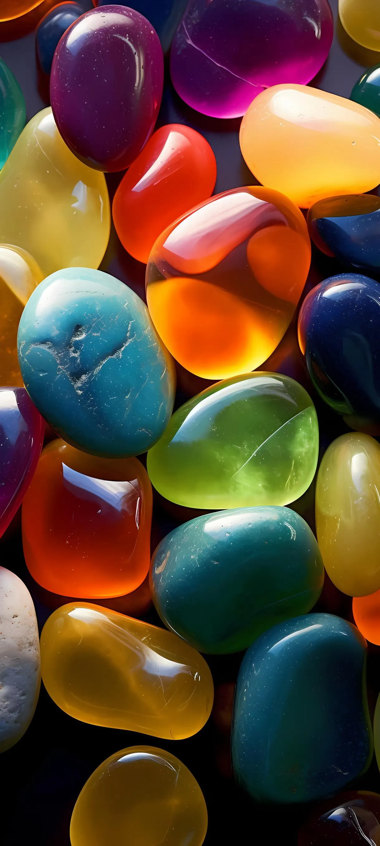 Colorful Jelly Beans in Closeup with Sweet Texture