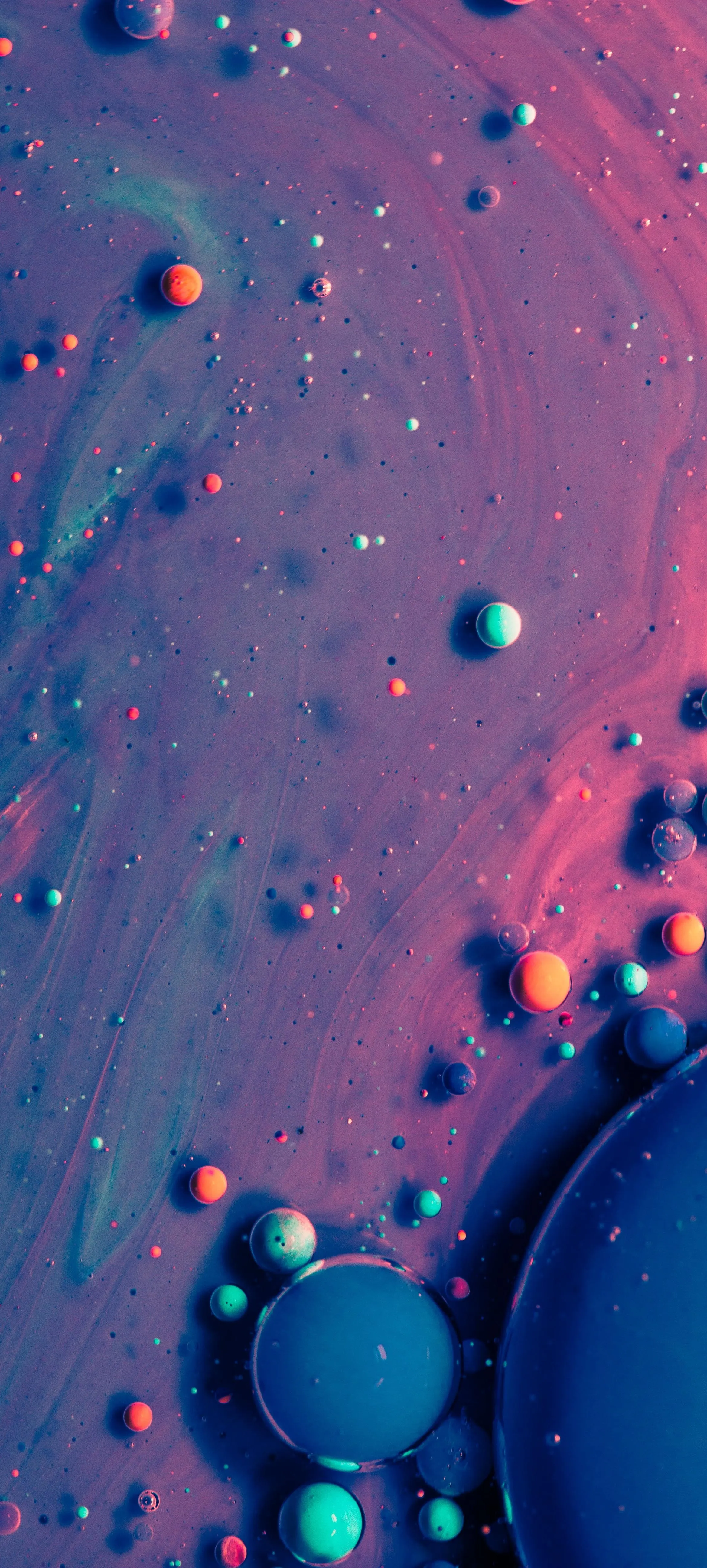 Colorful Liquid Bubbles in Macro Close Up Abstract Art