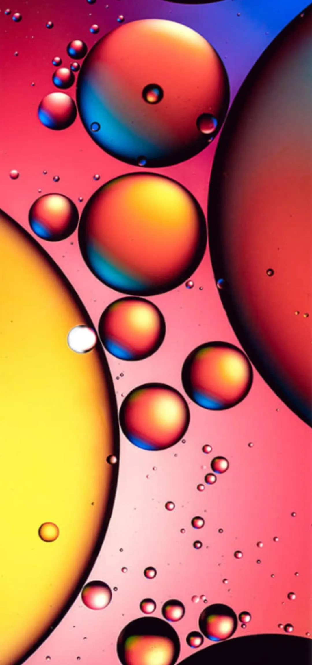 Colorful Oil Bubbles Macro Abstract Wallpaper for Mobiles