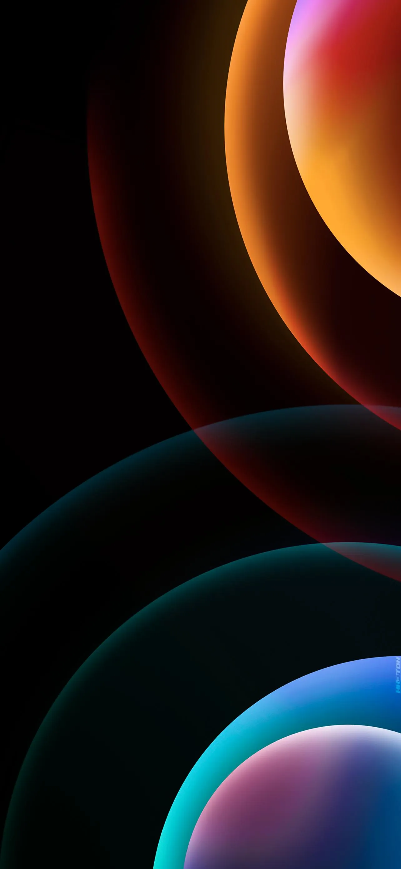 Colorful Planet Inspired Abstract Gradient Spheres Wallpaper