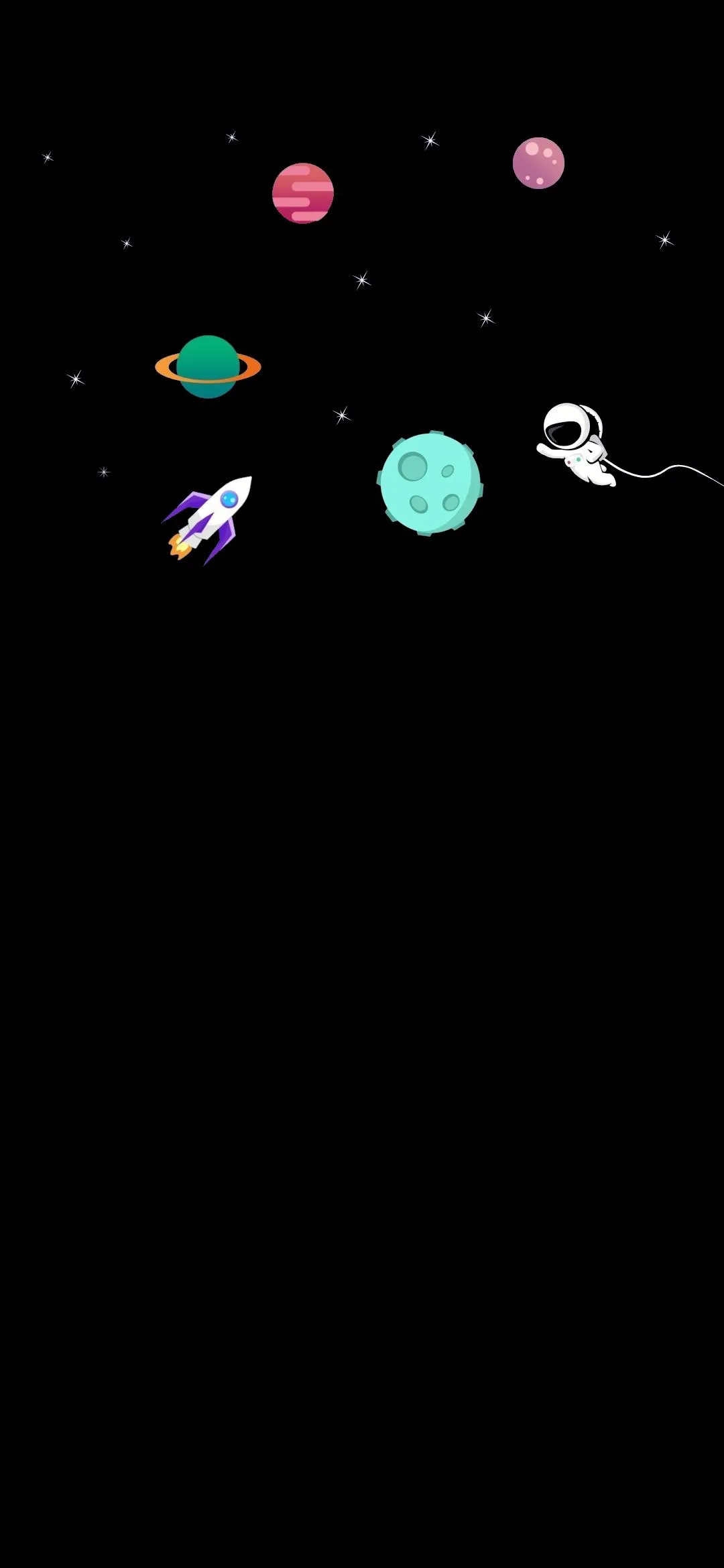 Colorful Planets in Space Creative Galaxy Mobile Wallpaper