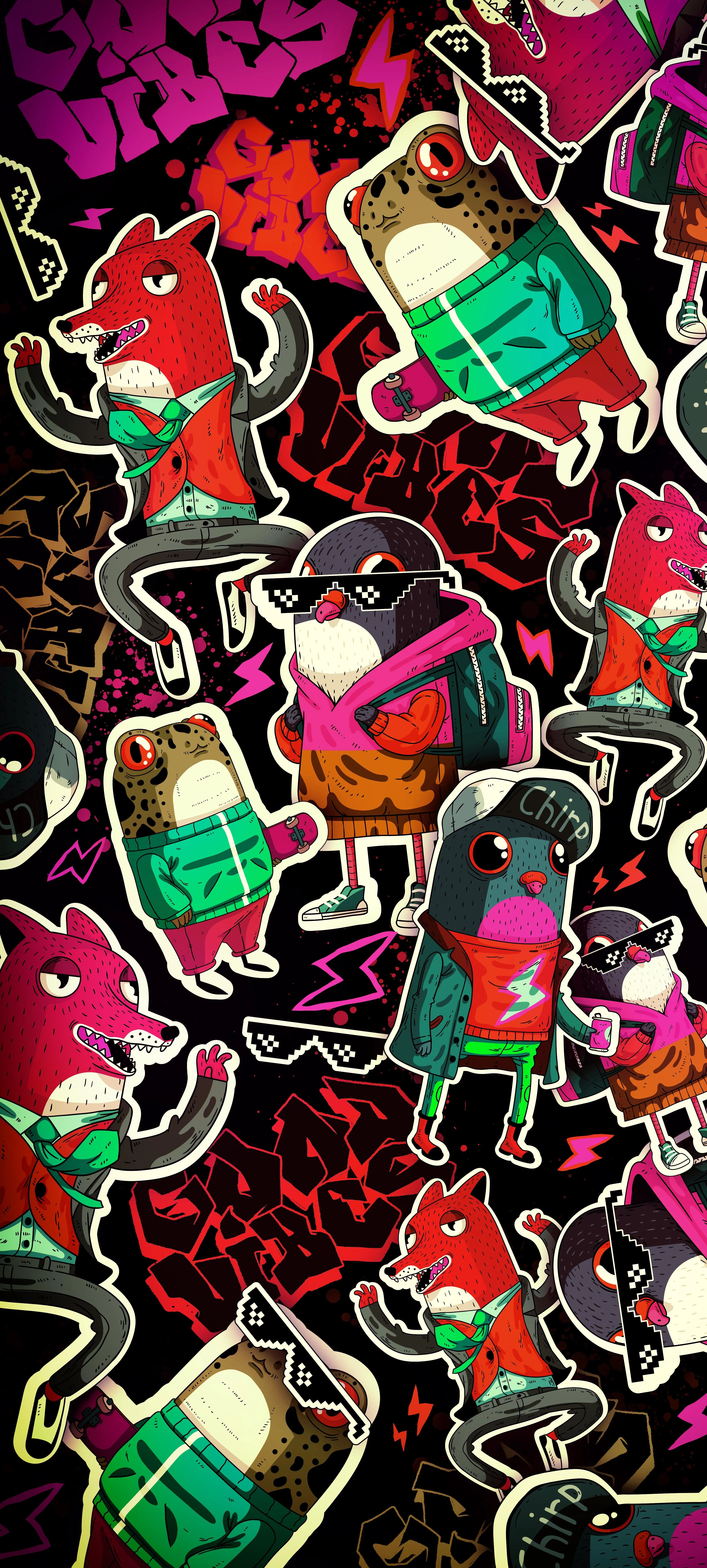 Colorful Playful Character with Fun Background for Oppo