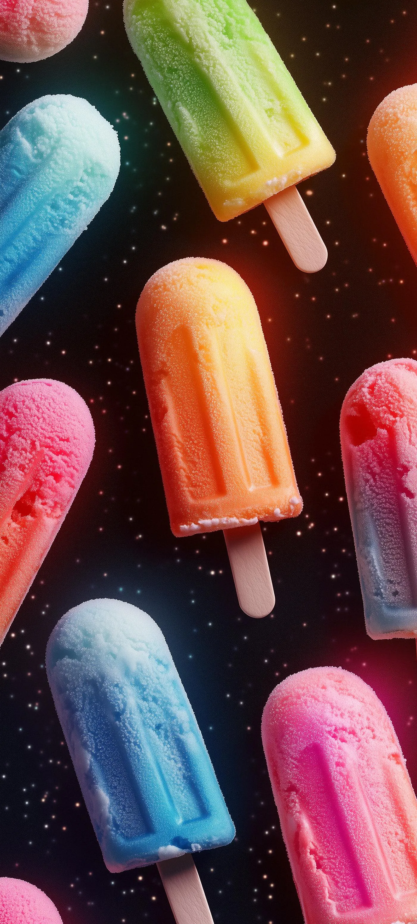 Colorful Popsicles Arranged in Bright Pattern Wallpaper