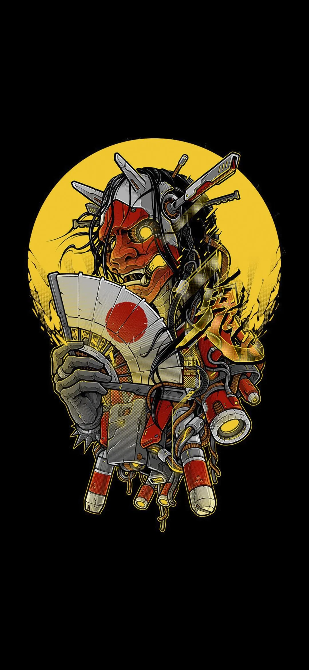 Colorful Robot Samurai Artwork Mobile Wallpaper Theme